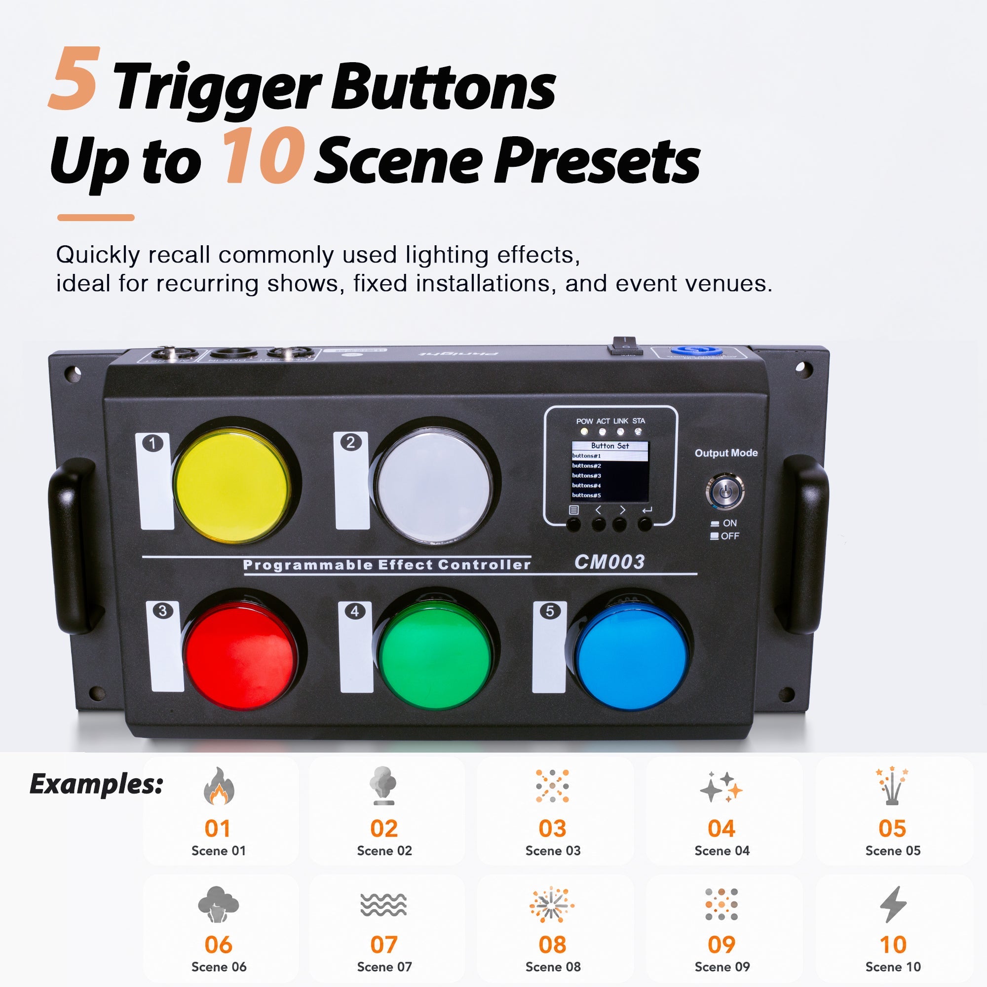 Pknight CM003 five-button controller with up to ten programmable scene actions