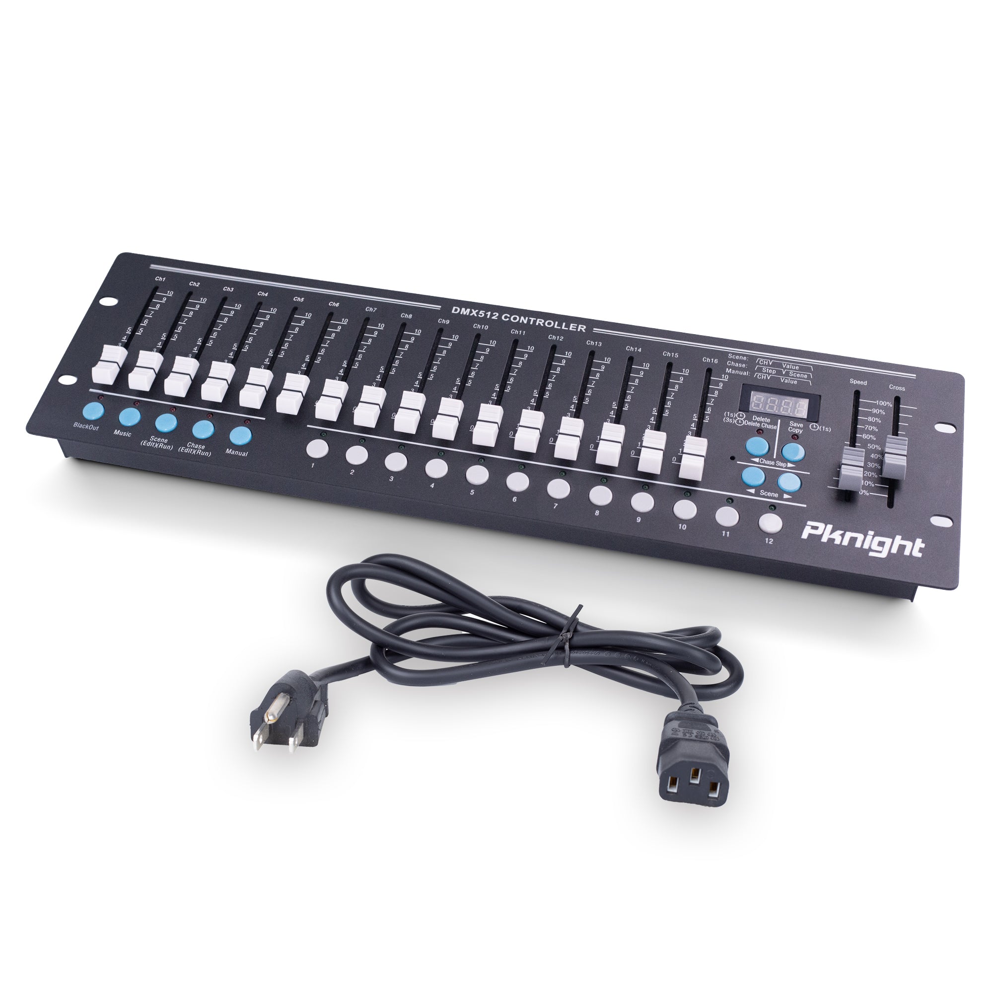 PKnight 16-Fader DMX Controller with 192-Channel Output Support, Designed for DJs, KTV, and Stage Lighting