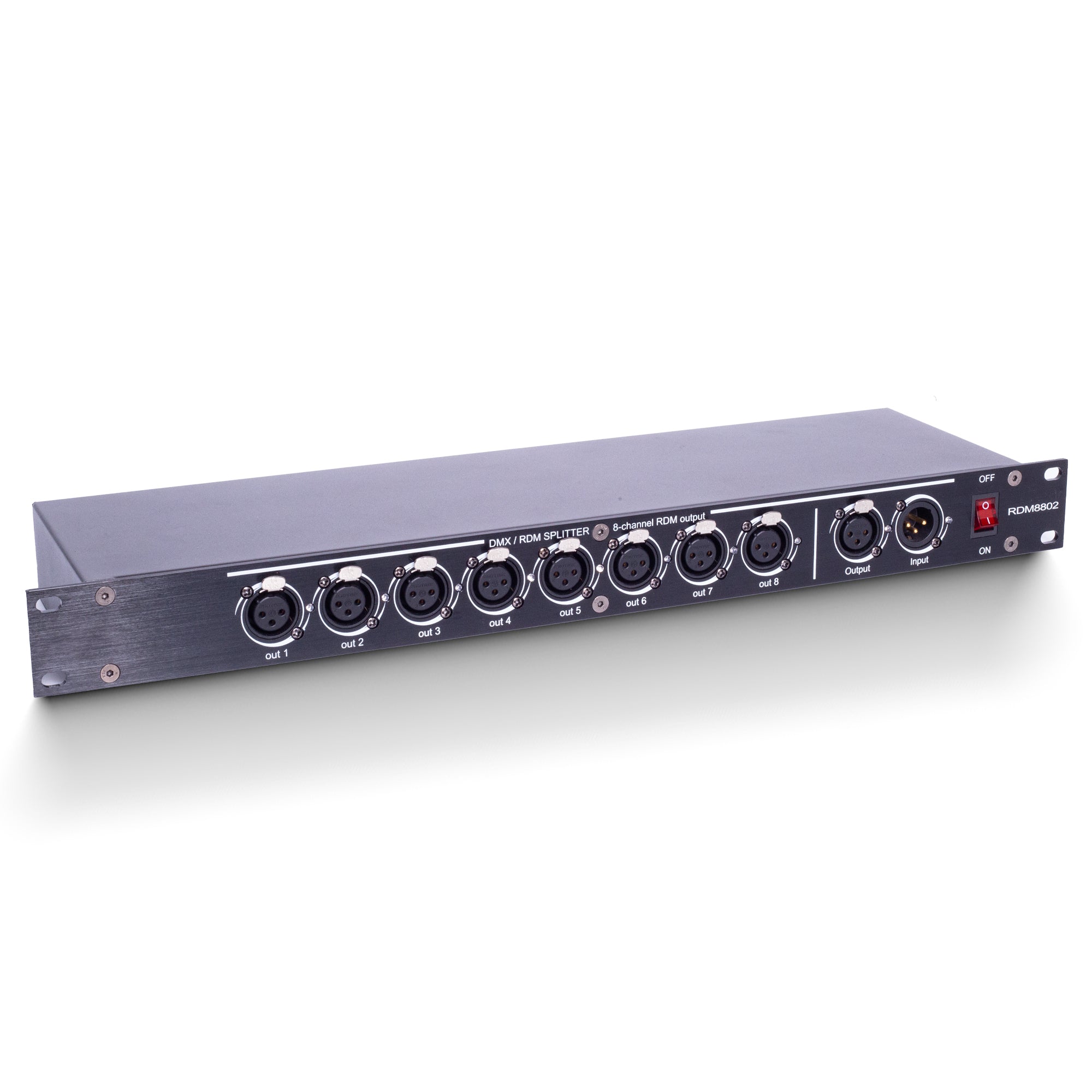 PKnight RDM8802 8-Channel DMX/RDM Splitter Distributor|1-In/8-Out DMX512 Signal Amplifier | RDMCompatible 3-Pin XLR Rack-Mount Lighting Controller
