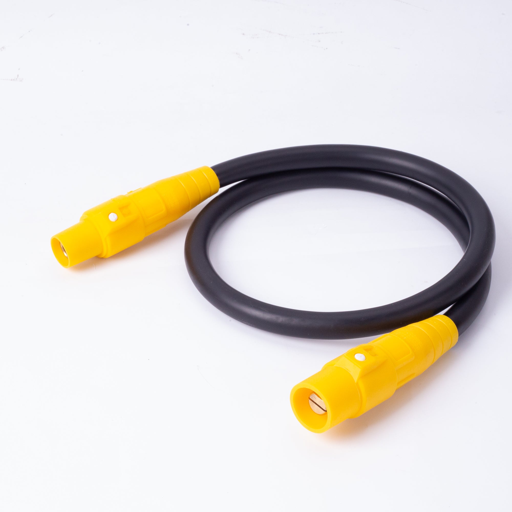 PKnight yellow Single-Pole Cam-Lock Style Power Cable, 109cm Heavy-Duty Stage Power Extension Cable for Event Power Distribution, Generator Connection, Touring and Professional Lighting Systems