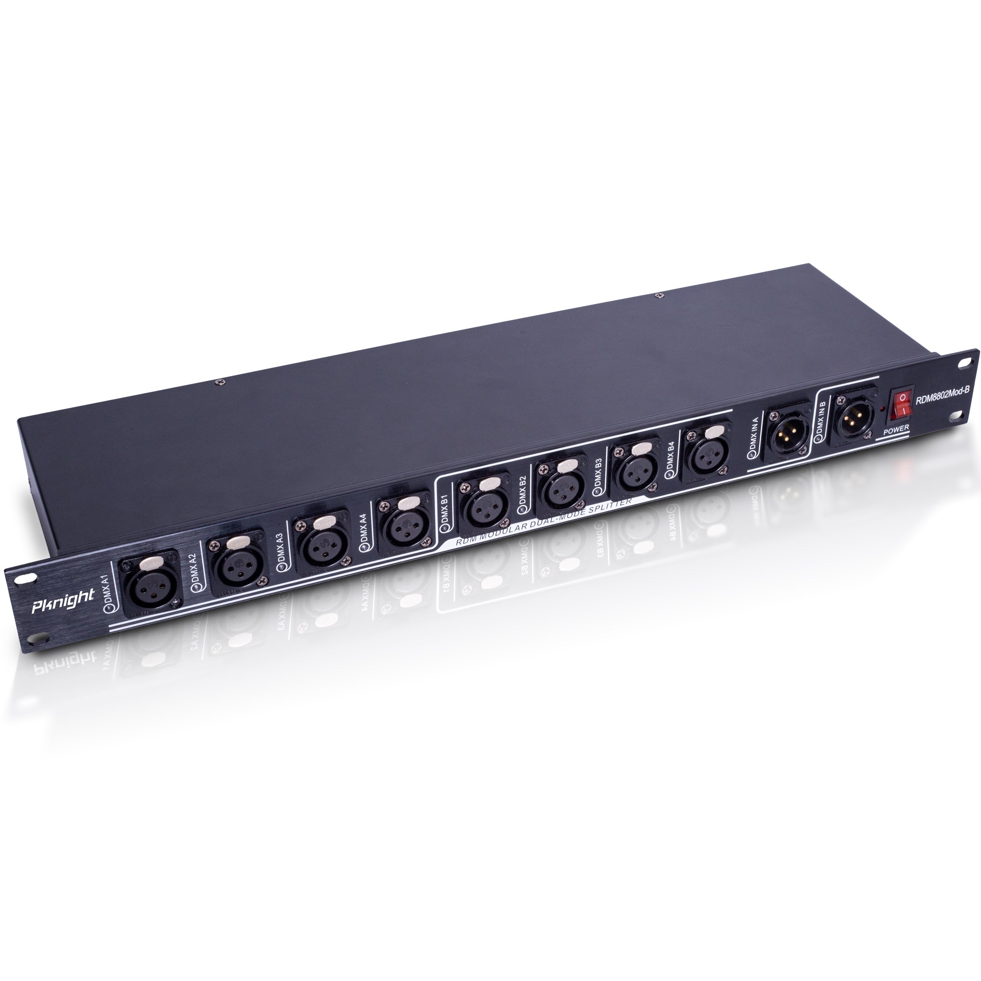 RDM 8-Channel DMX512 Signal Amplifier Splitter, 1In 8Out RDM DMX Distributor with Optical Isolation, Plug-inModules and XLR 3/5 Pin Connectors for Stage Lighting