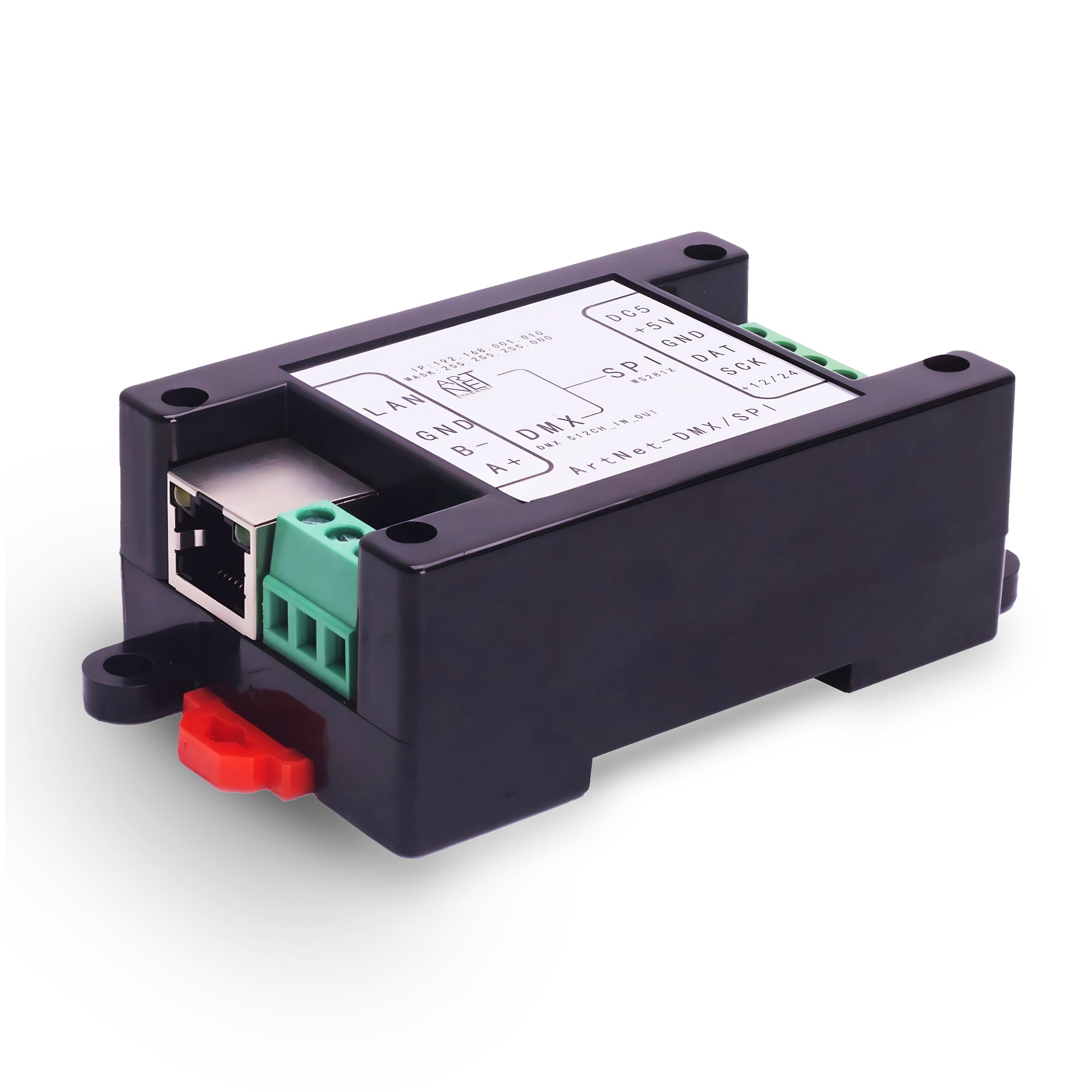 Pknight Art-Net to DMX/SPI LED Controller – Compact Ethernet Node with WLED Firmware, Web Configurable, Supports 512 DMX or 2048 SPI Channels – PK-WLED-ASD1M