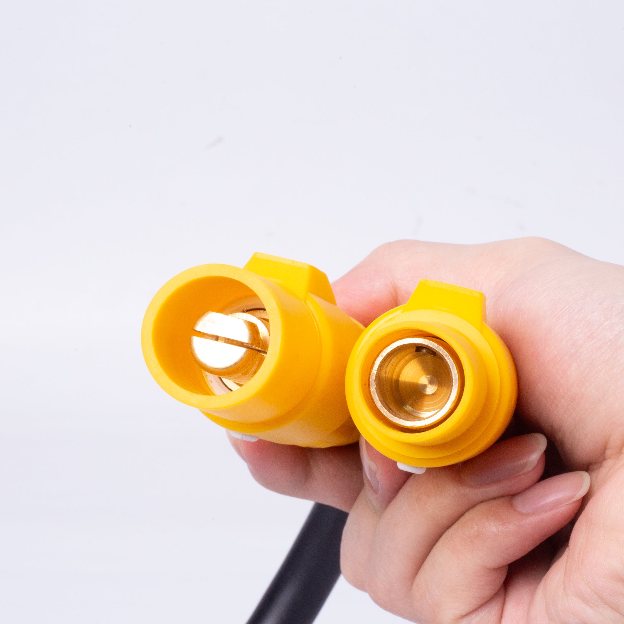 PKnight yellow Single-Pole Cam-Lock Style Power Cable, 109cm Heavy-Duty Stage Power Extension Cable for Event Power Distribution, Generator Connection, Touring and Professional Lighting Systems