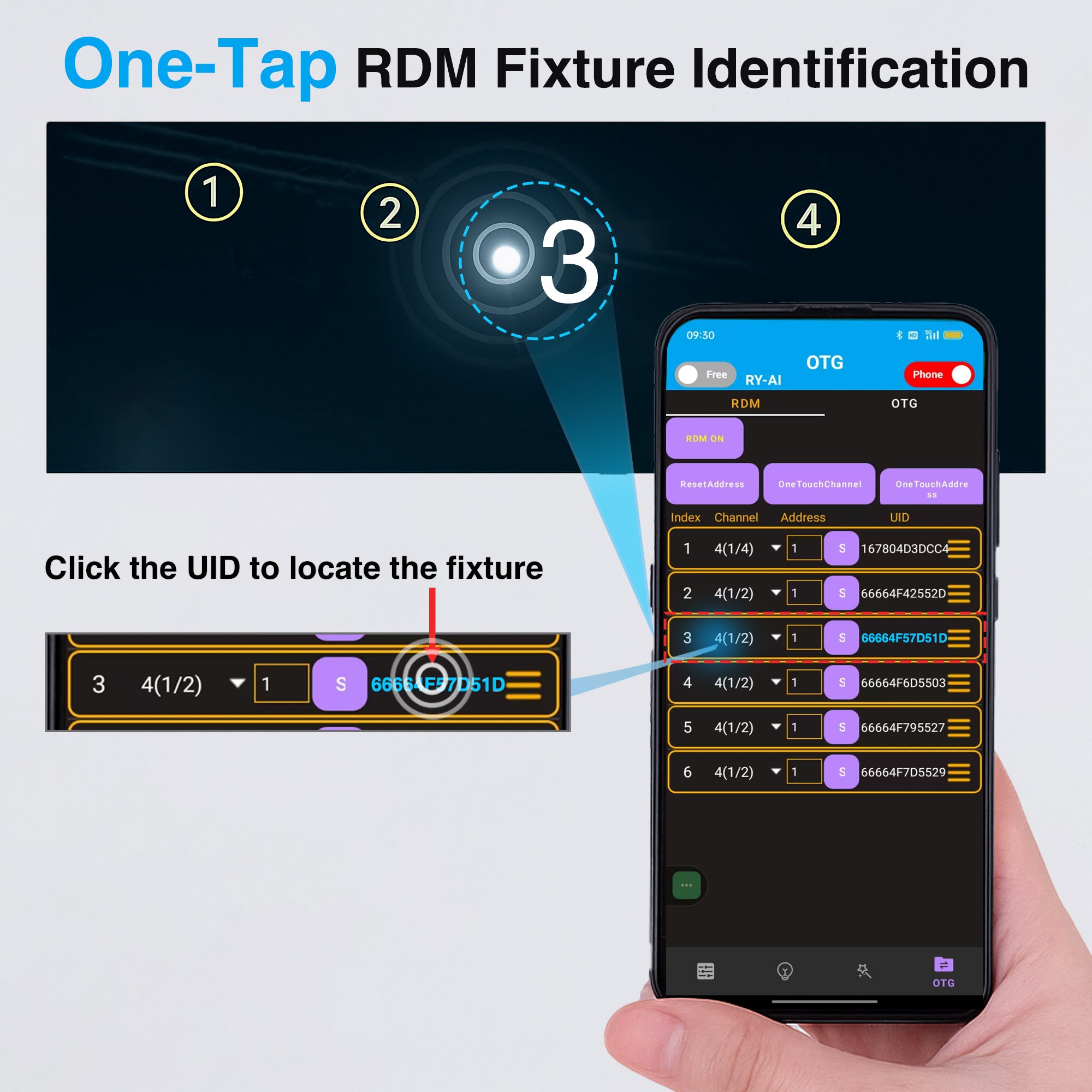 Pknight USB DMX/RDM Controller, Bluetooth DMX Address Setting Mobile App Control, Stage Light Tool for Android Only