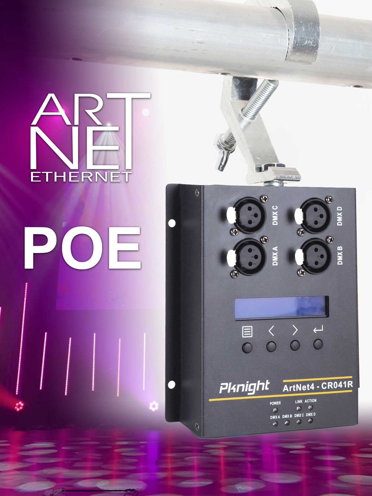 Pknight CR041R 4-Port Bidirectional Art-Net DMX512 Node