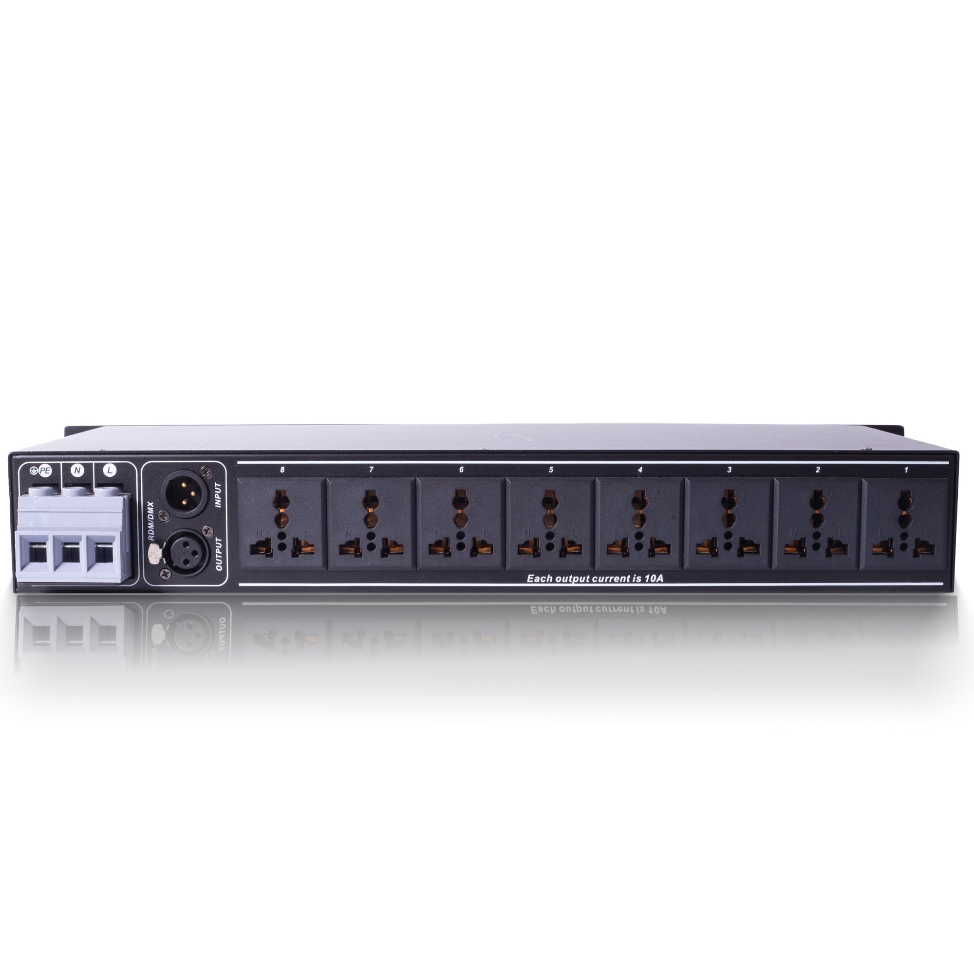 PKnight CP0802C 8-Channel Smart Power Sequencer and Intelligent Switch, 80A Power Management Controller with DMX512/RDM, RS485 and Manual Control, 19-Inch 1.5U Rack Mount, AC 90-240V for Stage Lighting and Audio Systems