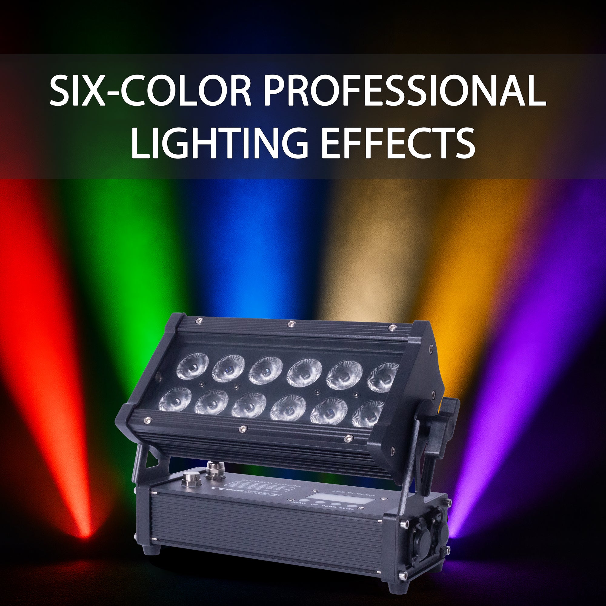 Pknight 12×18W RGBWA+UV LED Wash Light, Rechargeable Battery Powered Wireless DMX Uplighting, IP65 Waterproof Stage Lighting with APP & Sound Control for DJ Wedding Party Events