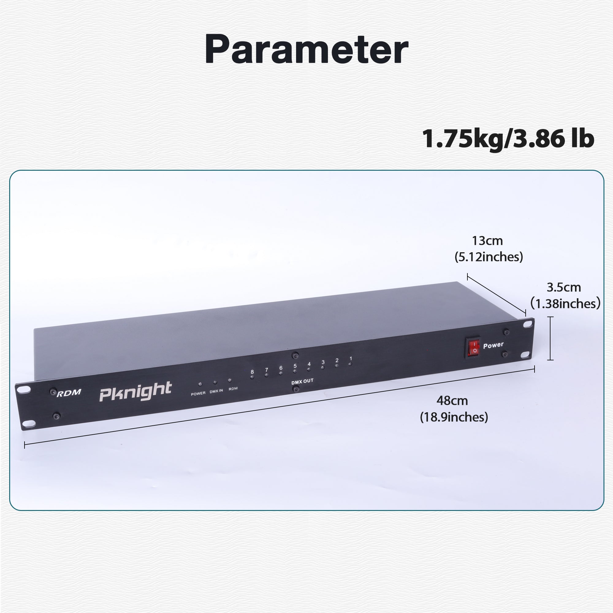 Pknight 8ch DMX & RDM Splitter, DMX512 Signal Distributor with Optical Isolation, Signal Amplifier for Stage Lighting