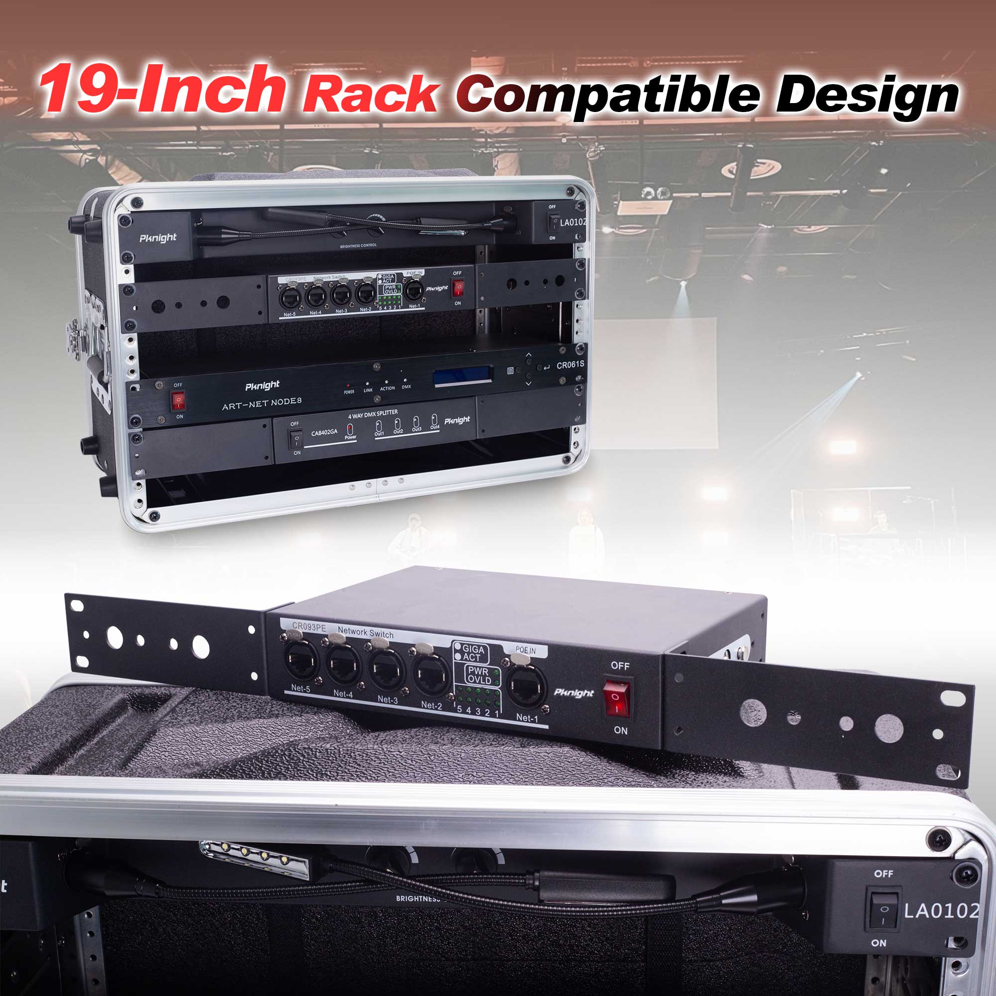 Pknight Stage Signal etherCON Network Switch POE Available