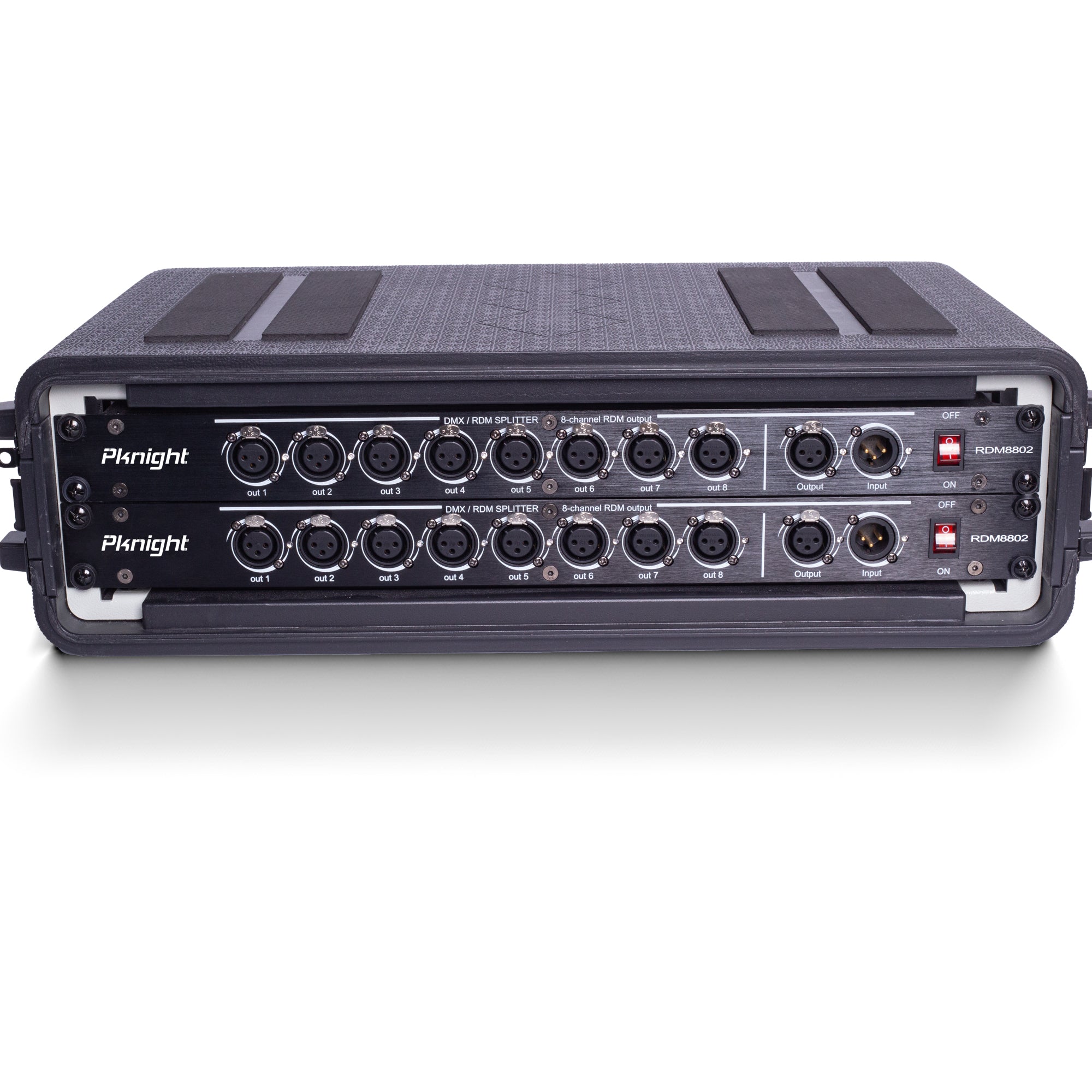 PKnight RDM8802 8-Channel DMX/RDM Splitter Distributor|1-In/8-Out DMX512 Signal Amplifier | RDMCompatible 3-Pin XLR Rack-Mount Lighting Controller