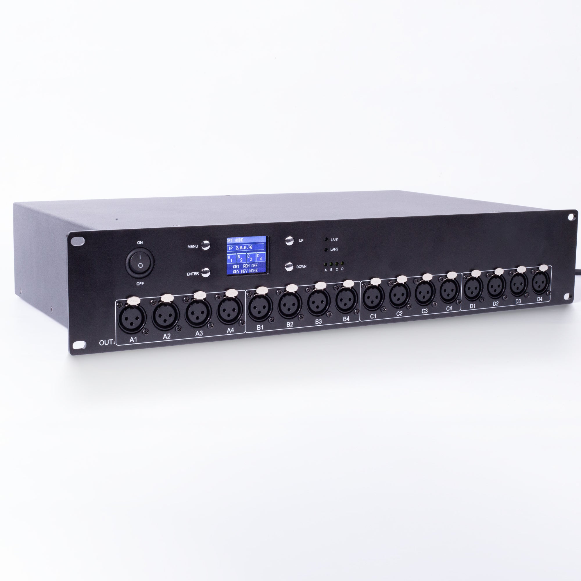 4Universe-16 DMX Interface Box, Art-Net/sACN, 256 Universes, 4-Universe Output, 16 Opto-Isolated DMX512 Ports