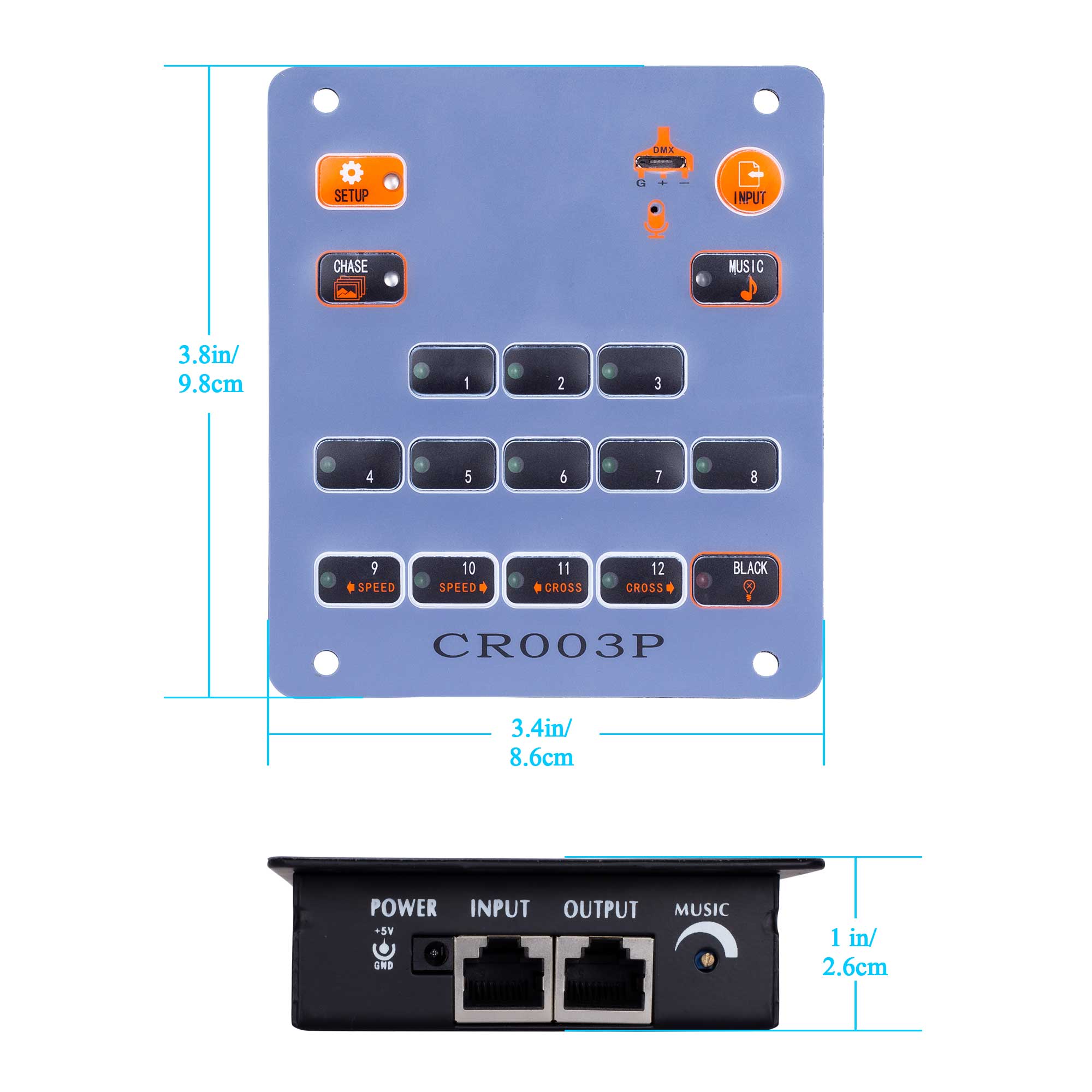 Pknight DMX Wall Mounted Controller Compact DMX Control Station for Church School home party Architectural Lighting