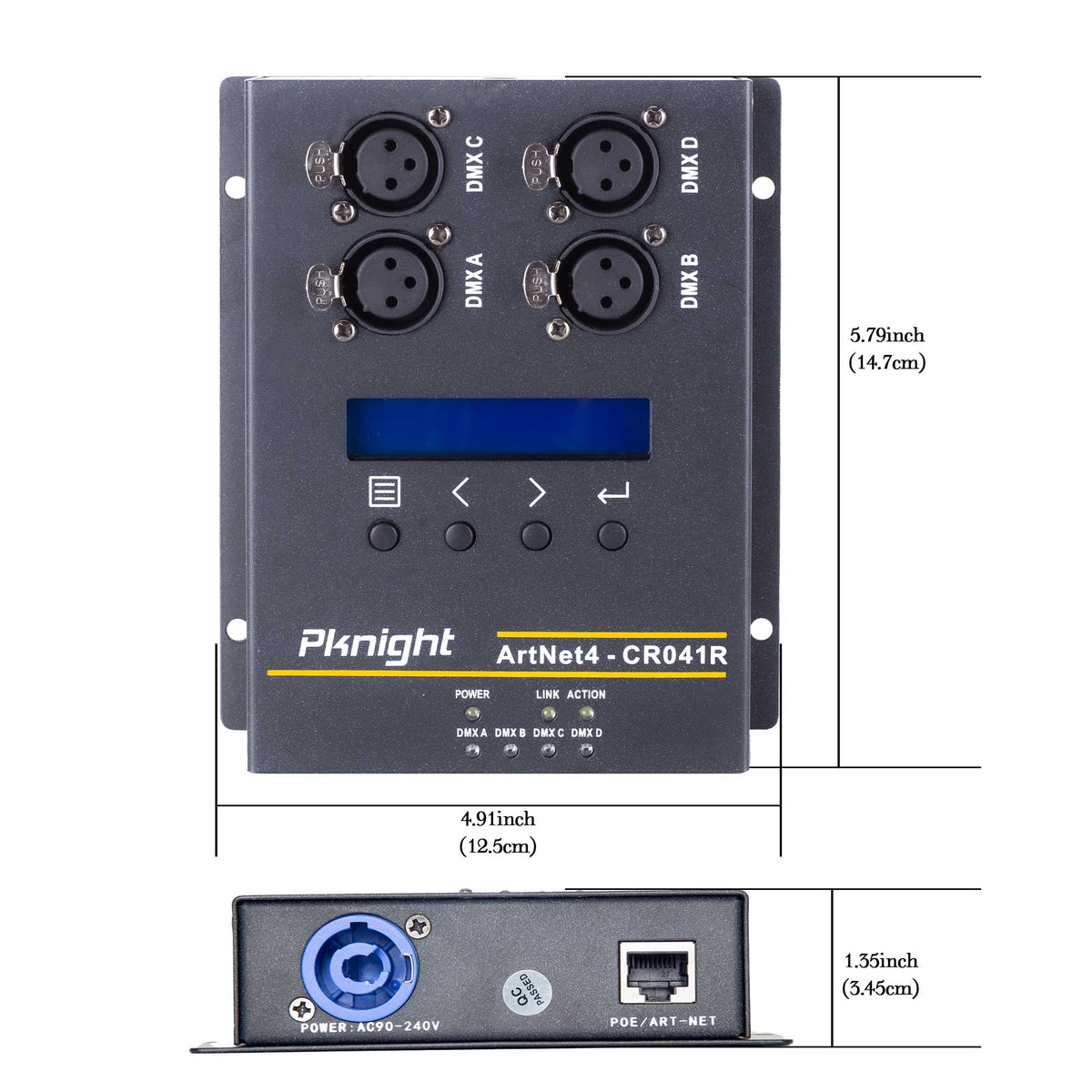 Pknight CR041R 4-Port Bidirectional Art-Net DMX512 Node