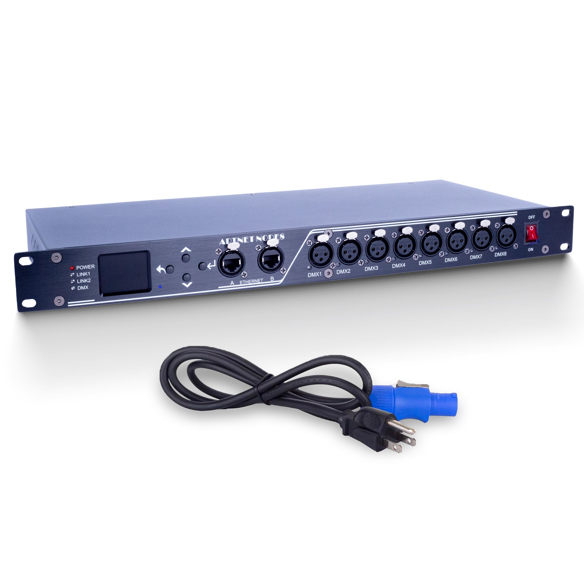 Pknight RDM ArtNet DMX Controller, 8-Port Bi-directional DMX/RDM Node with DHCP, Optical Isolation and Rackmount Stage Lighting Network Converter