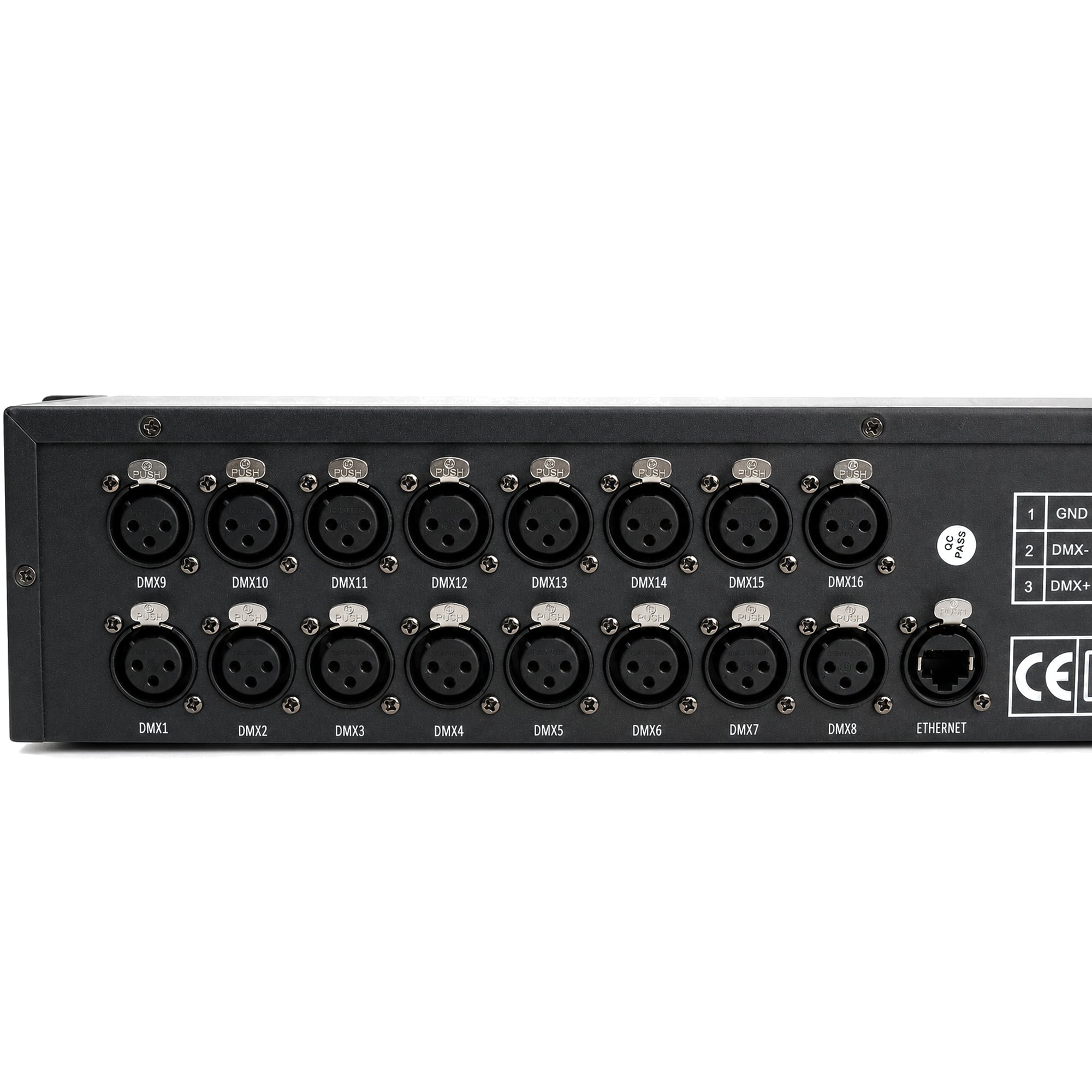 Pknight CR071R 16-Port ArtNet Node, Art-Net to DMX512 Converter, 8192CH, 3-Pin XLR, LCD, Rack Mount