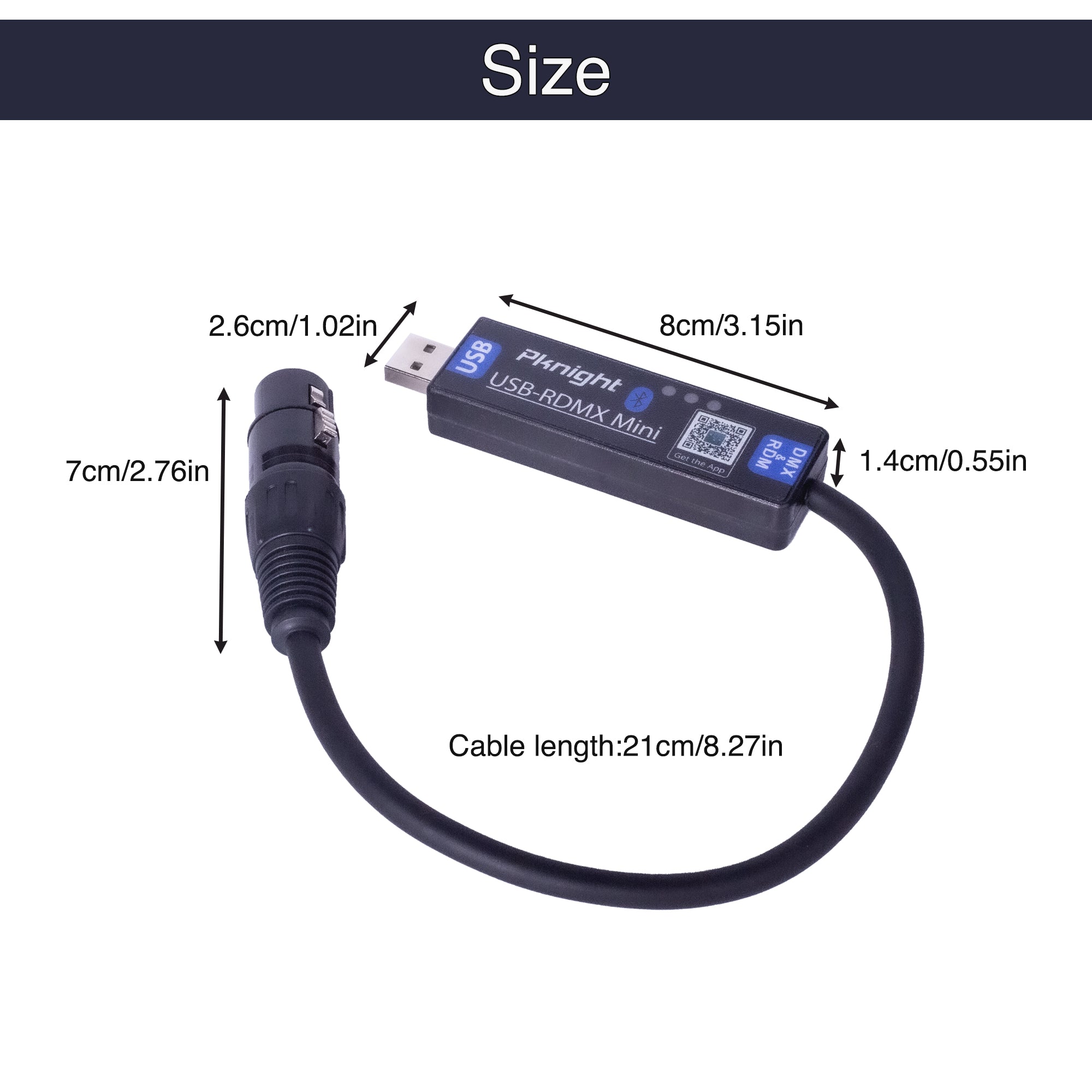 Pknight USB DMX/RDM Controller, Bluetooth DMX Address Setting Mobile App Control, Stage Light Tool for Android Only