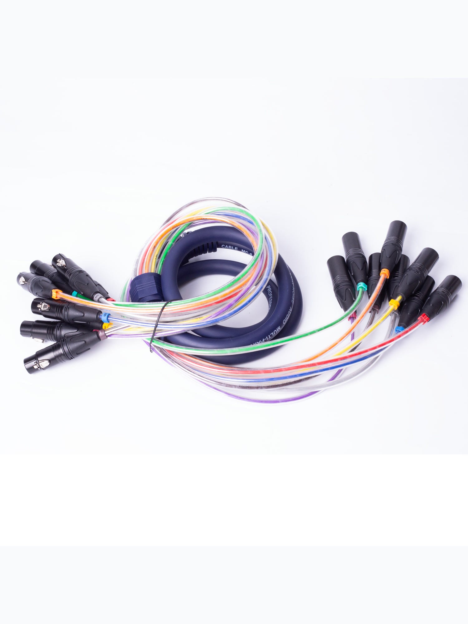 PKnight 8-Channel XLR Snake Cable, 200cm Multi-Core XLR Male to Female Low-Noise Audio Cable for Stage, Studio, Live Band, Theater, Mixer and Signal Routing