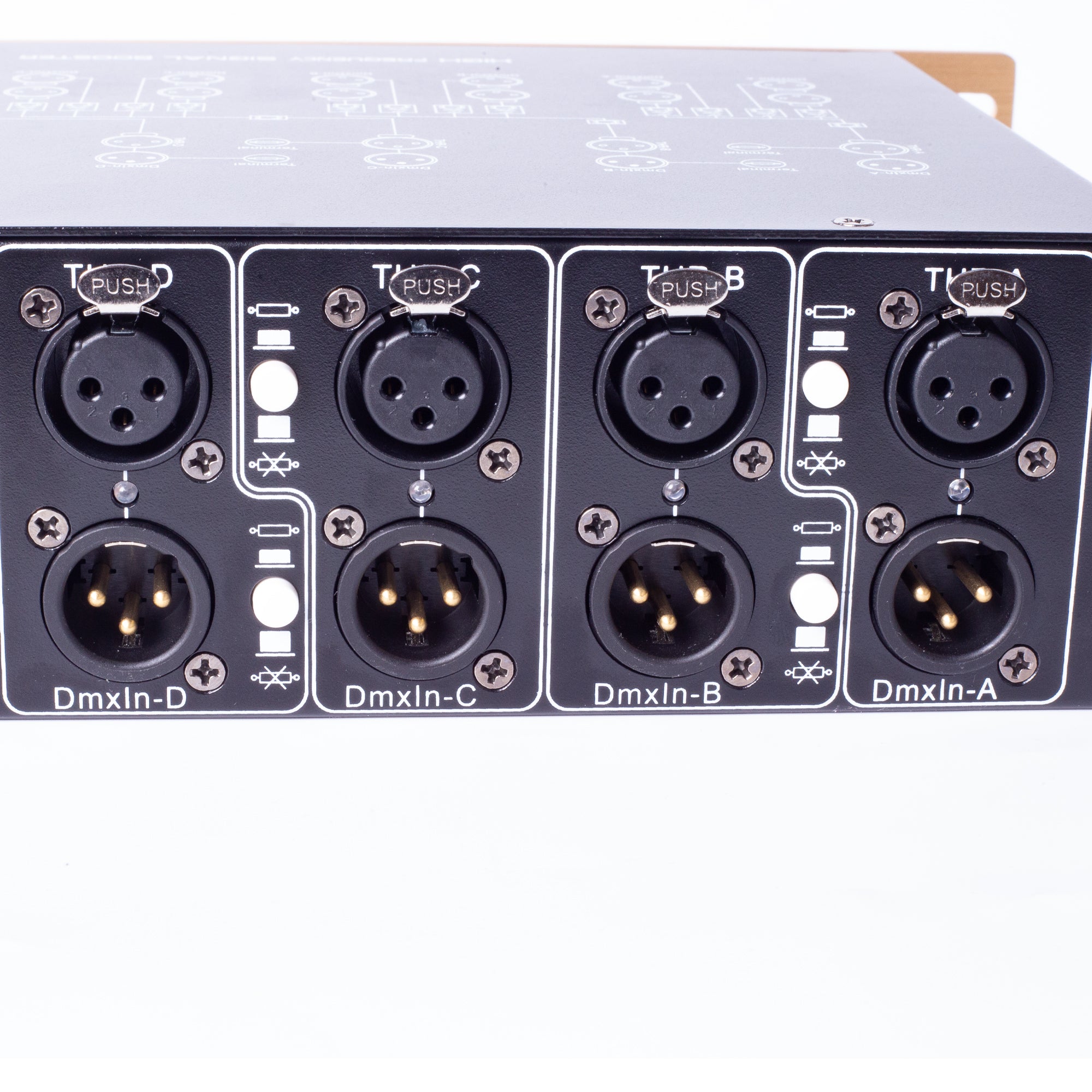 PKnight 16-Channel DMX Signal Amplifier, Non-RDM DMX512 Splitter Booster with 4 Inputs, 4 Thru Outputs, 16 Outputs, 3-Pin XLR