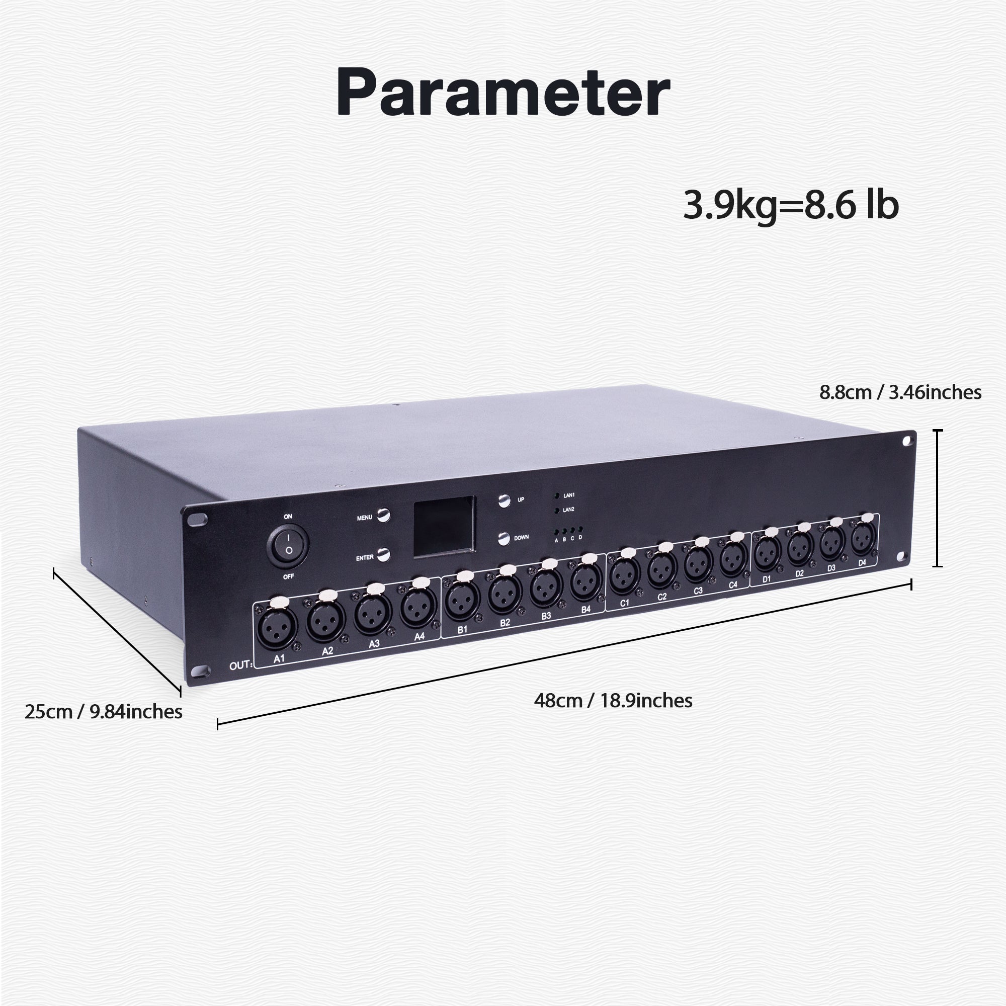 4Universe-16 DMX Interface Box, Art-Net/sACN, 256 Universes, 4-Universe Output, 16 Opto-Isolated DMX512 Ports