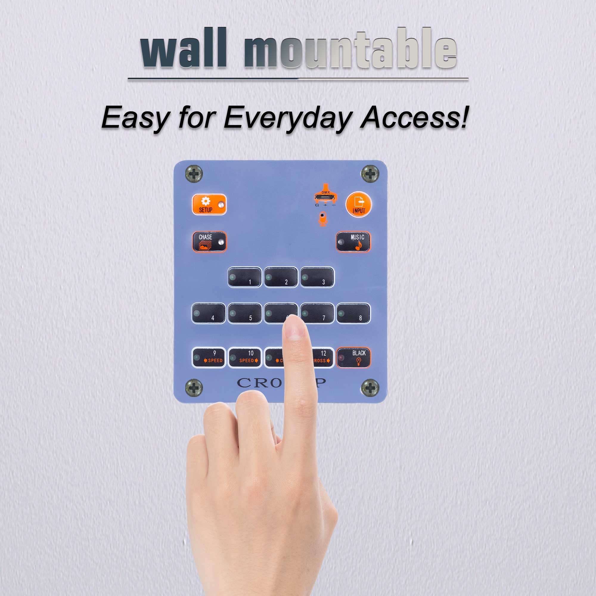 Pknight DMX Wall Mounted Controller Compact DMX Control Station for Church School home party Architectural Lighting