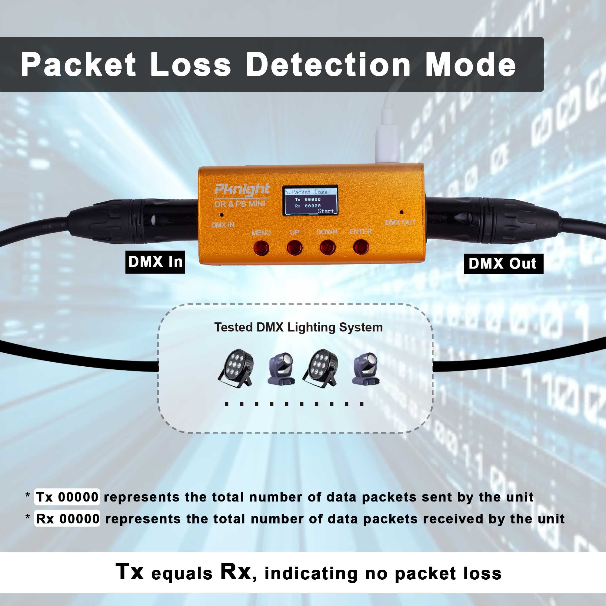Pknight DMX Recorder and Playback Controller 1 universe DR & PB MINI