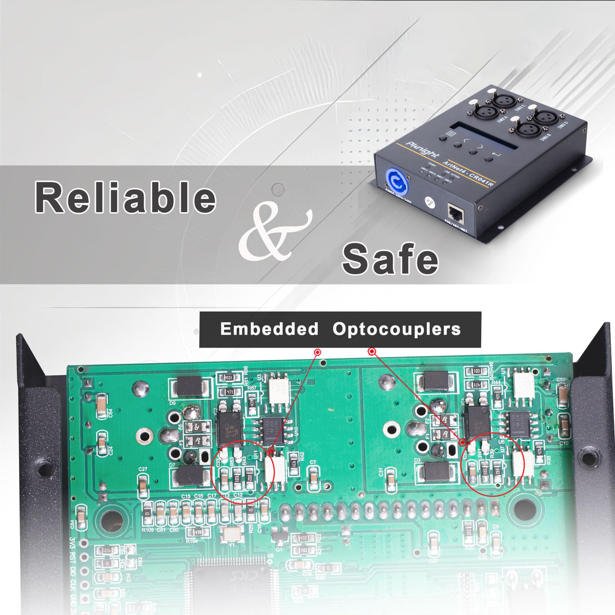 Pknight CR041R 4-Port Bidirectional Art-Net DMX512 Node