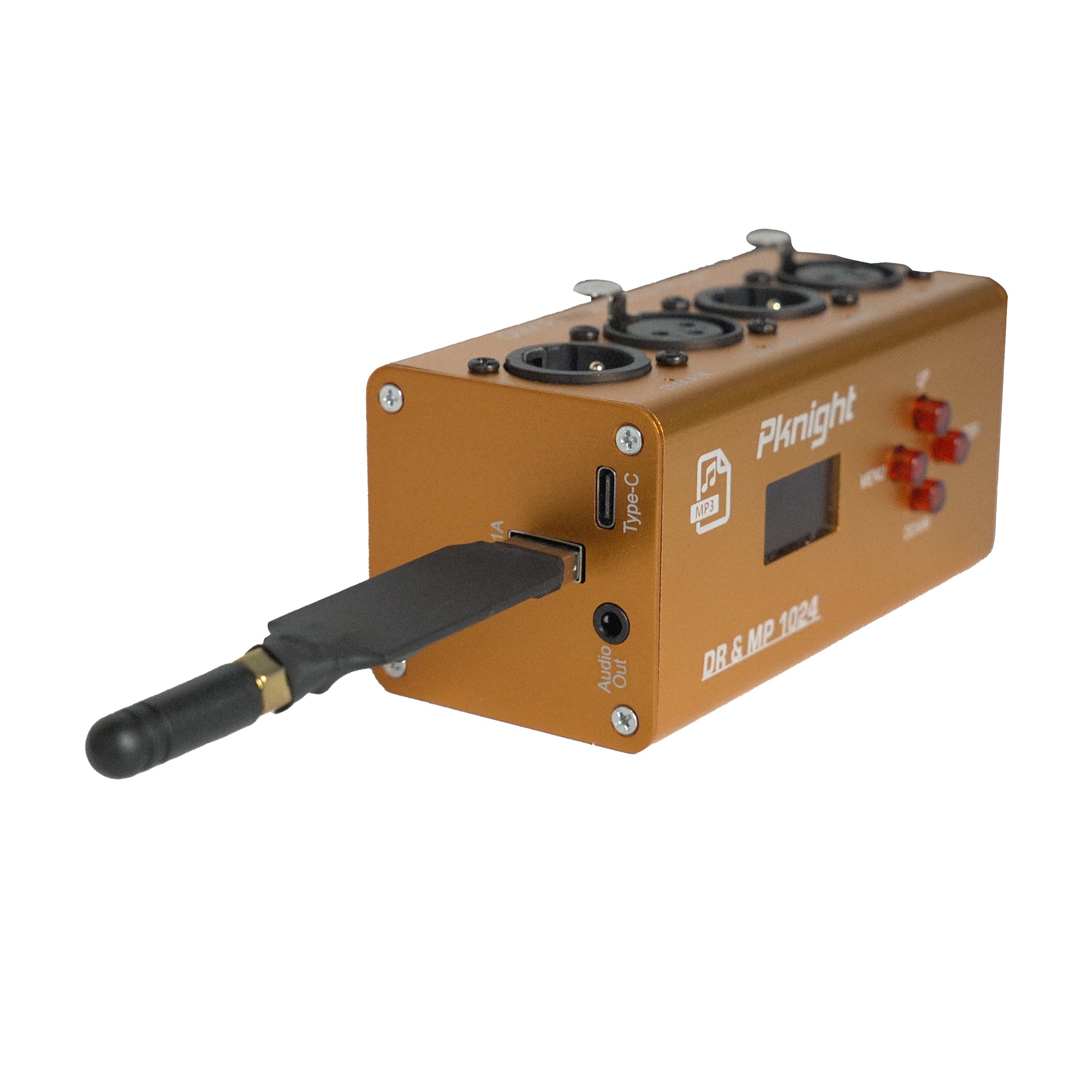 Pknight DMX Recorder and Music Player with 32GB Storage, 2 Universe, 1024 Channels, Multiple Playback Modes Stage Lighting Controller, DR & MP 1024