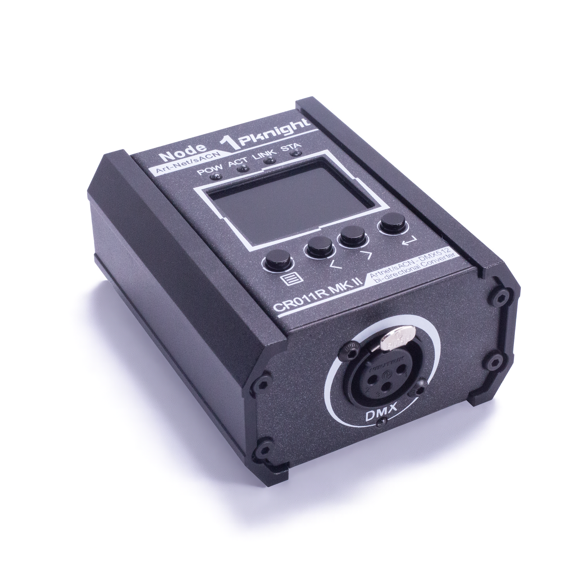 Pknight 1-Port Bi-Directional Art-Net/sACN to DMX512 Converter, a Compact Node with LED Display for Stage Lighting – CR011R MK II 3pin