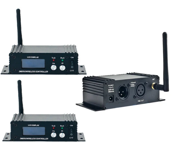 PKnight Wireless DMX Transmitter or Receiver DMX512 2.4GHz Digital Display 400 Meter Communication Distance XLR3
