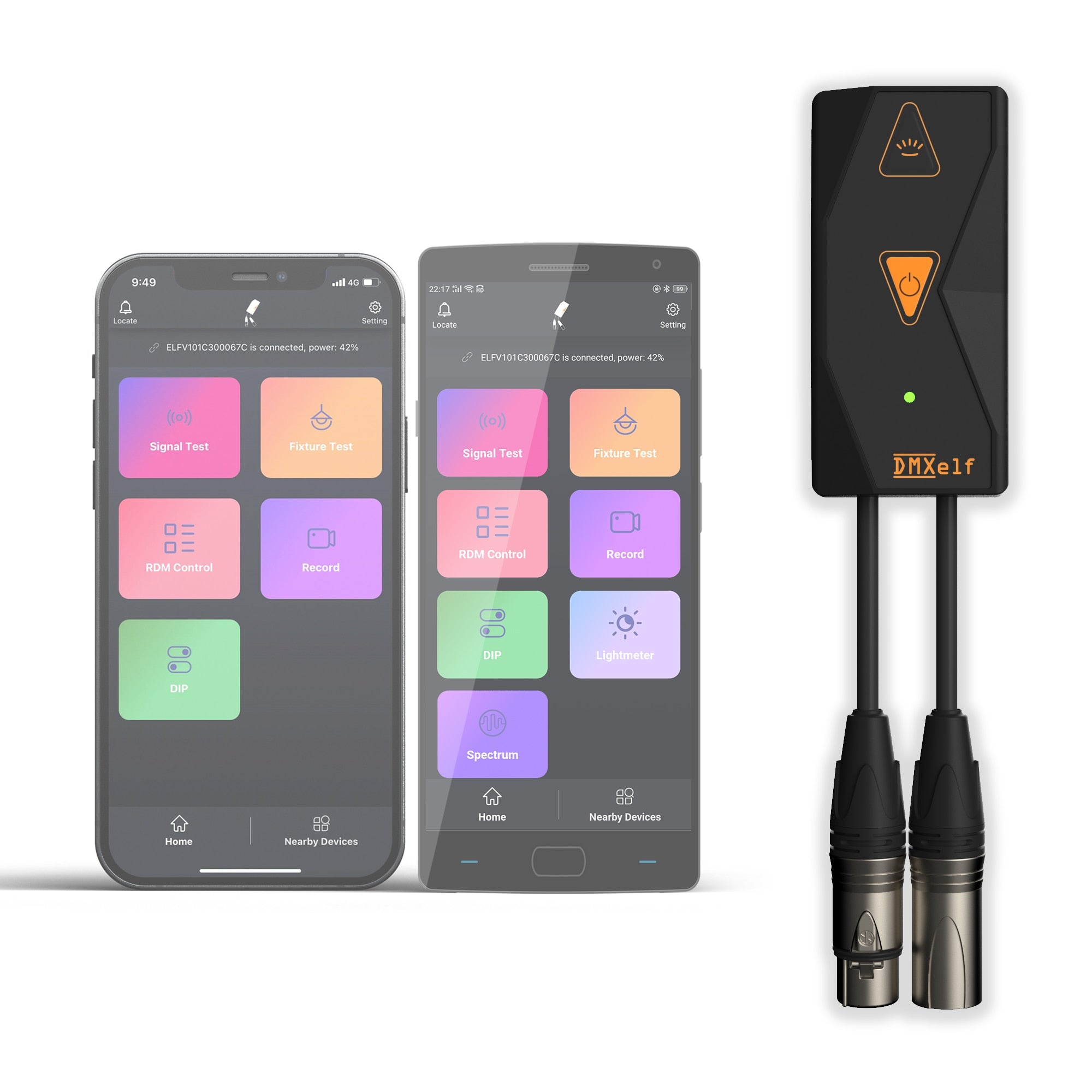 Pknight DMXelf Multifunction DMX Test Tool DMX Tester(3-pin or 5-pin)