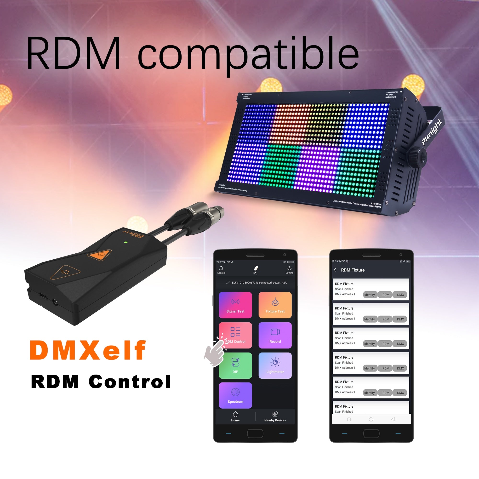 Pknight atomic Stage Multifunctional LED Strobe/Flood/Blinder Light with 960 SMD RGB LEDs,8 Zones Flash Panel DJ Light