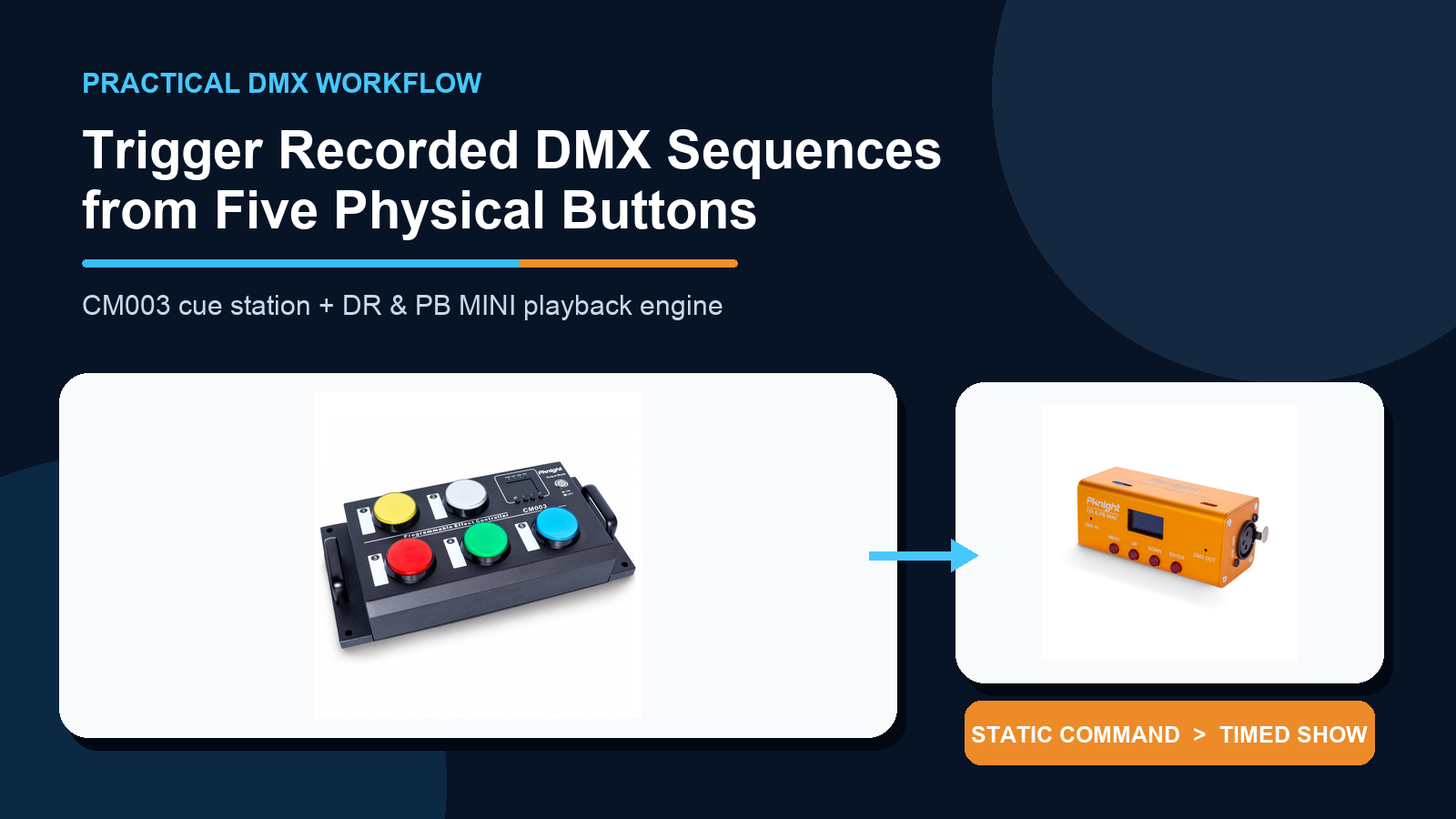 Pknight CM003 and DR PB MINI five-button DMX sequence playback system