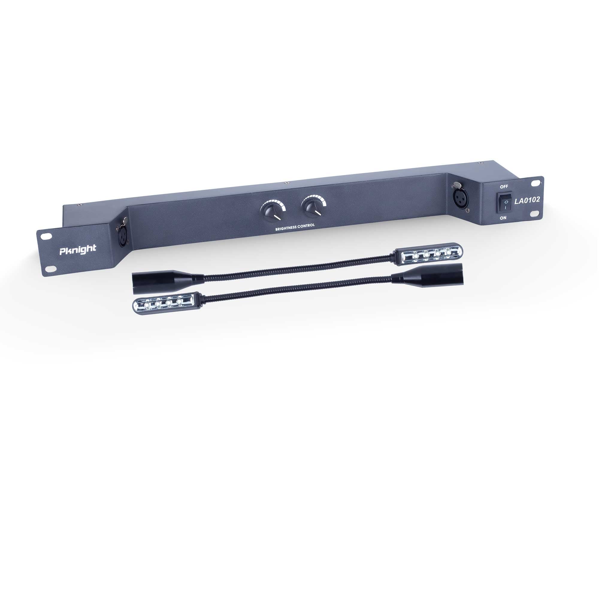 Pknight Rack-Mountable Gooseneck LED light rack light two dimmable led