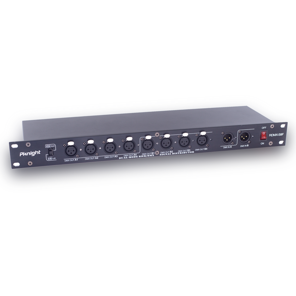 Pknight 8-Port RDM DMX Splitter with Dual Input, PowerCON Linking,Opti