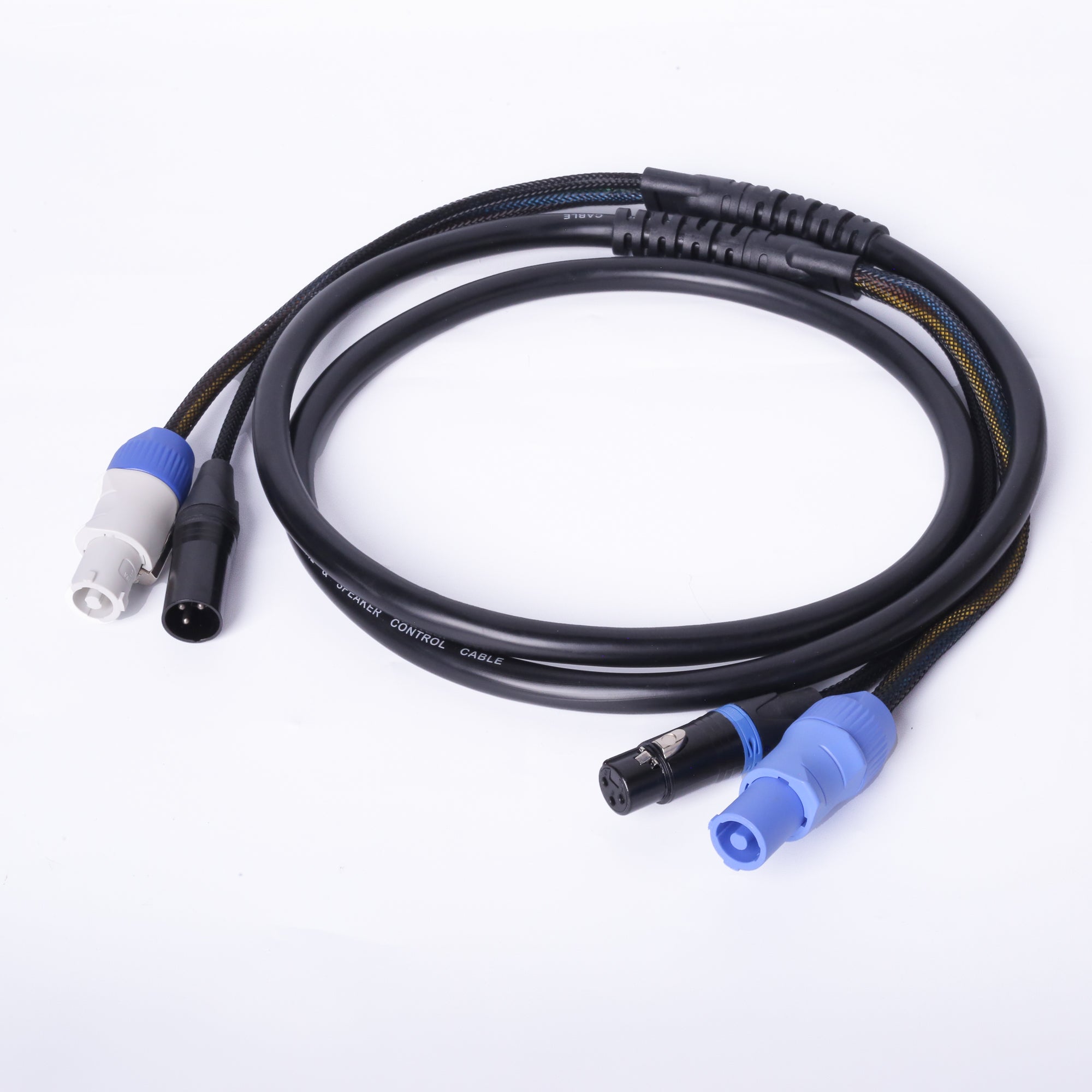 PKnight PowerCON-Compatible Power and 3-Pin XLR Combo Cable, 210cm Stage Lighting Power + DMX Signal Hybrid Cable for Traditional Fixtures, Theater, Touring and Event Setup