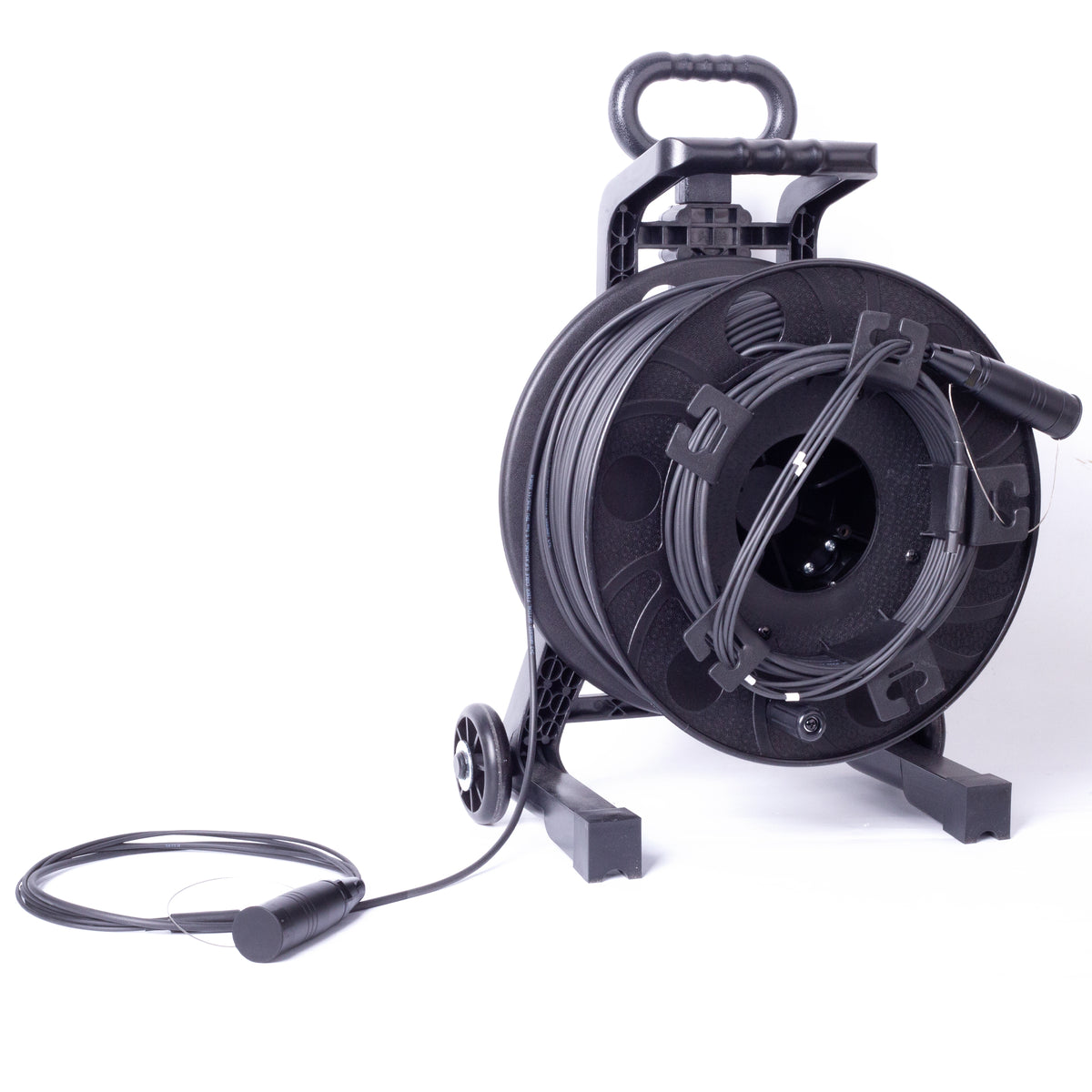PKnight Reel-Mounted Multi-200m Core Fiber Optic Cable for Stage Lighting, DMX Fiber Converter, Broadcast, Touring and Temporary Event Signal Transmission