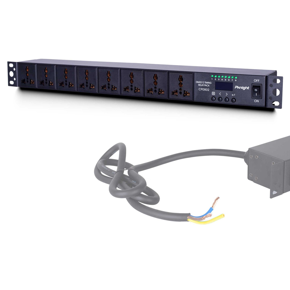 Pknight CP0802 Power Sequencer DMX & RDM Relay Pack RS485 Smart Switch