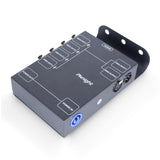 Pknight 4-Channel DMX Signal Splitter with Optical Isolation and PowerCON Linking Signal Amplifier Distributor for stage lighting