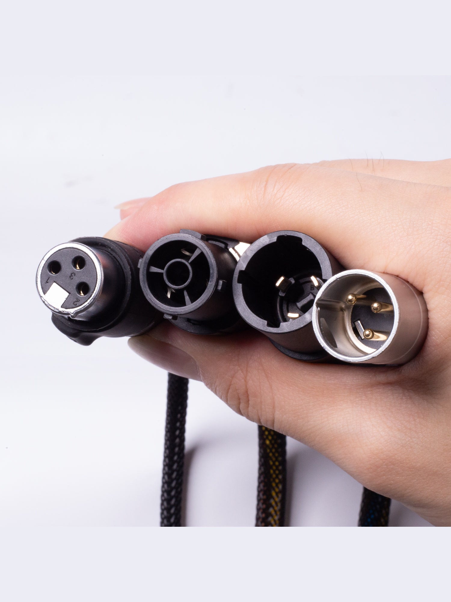 PKnight Waterproof TRUE1-Compatible Power + 3-Pin XLR Combo Cable, 208cm Hybrid Cable for Stage Lighting, Touring and Outdoor Events