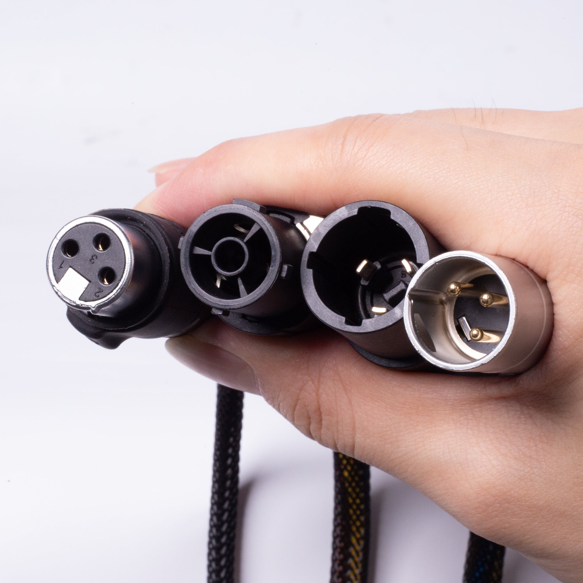 PKnight Waterproof TRUE1-Compatible Power + 3-Pin XLR Combo Cable, 208cm Hybrid Cable for Stage Lighting, Touring and Outdoor Events