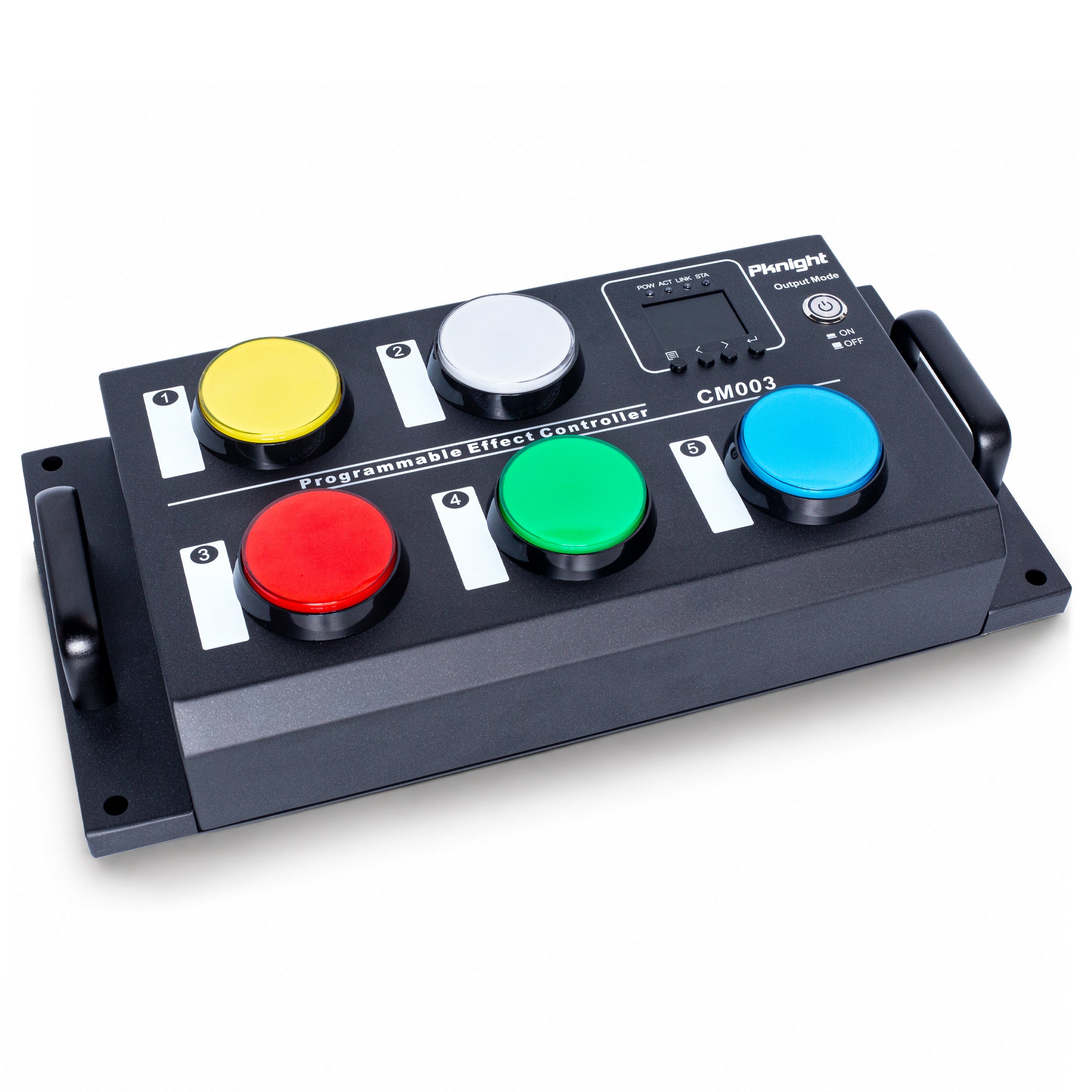 DMX Scene Recorder Button Controller, 5-Button Lighting Cue Controller with 10 Programmable Scene Actions, Standalone Playback for DMX512 Art-Net sACN Stage Lighting and Event Control
