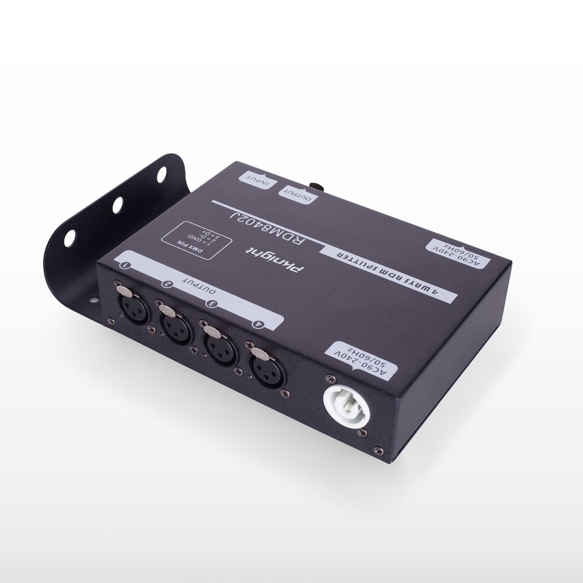 PKnight 4-Channel DMX and RDM Signal Splitter with Optical Isolation and PowerCON Linking Signal Amplifier Distributor for Stage Lighting