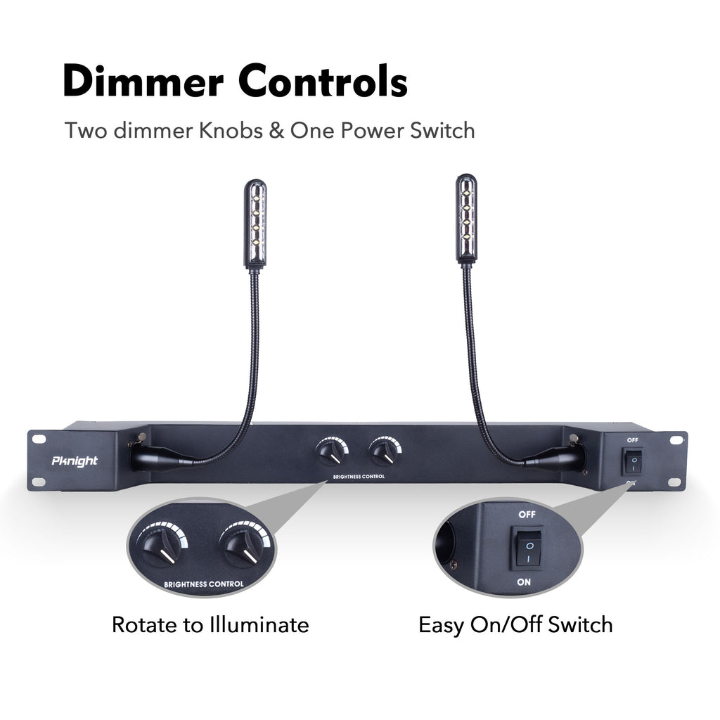 Led Light For Rack Pknight Rack-Mountable Gooseneck LED light rack light two dimmable led