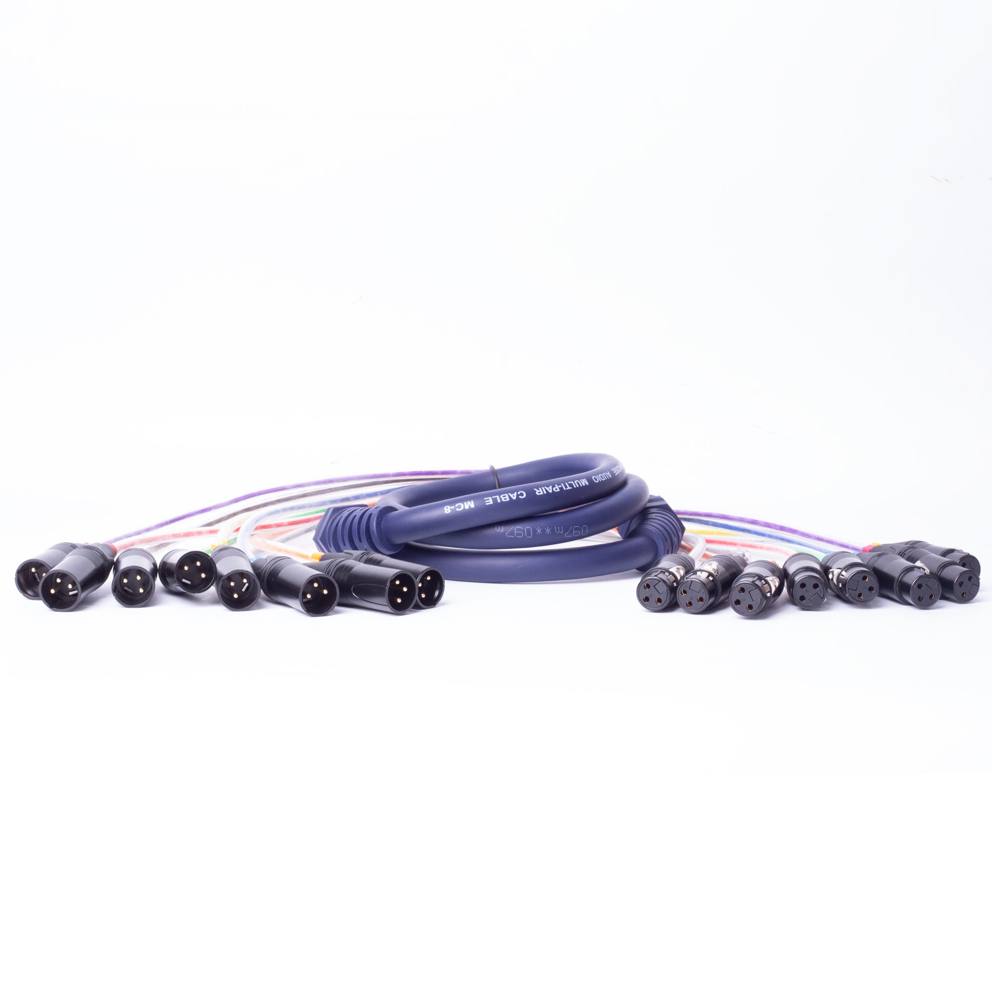 PKnight 8-Channel XLR Snake Cable, 200cm Multi-Core XLR Male to Female Low-Noise Audio Cable for Stage, Studio, Live Band, Theater, Mixer and Signal Routing