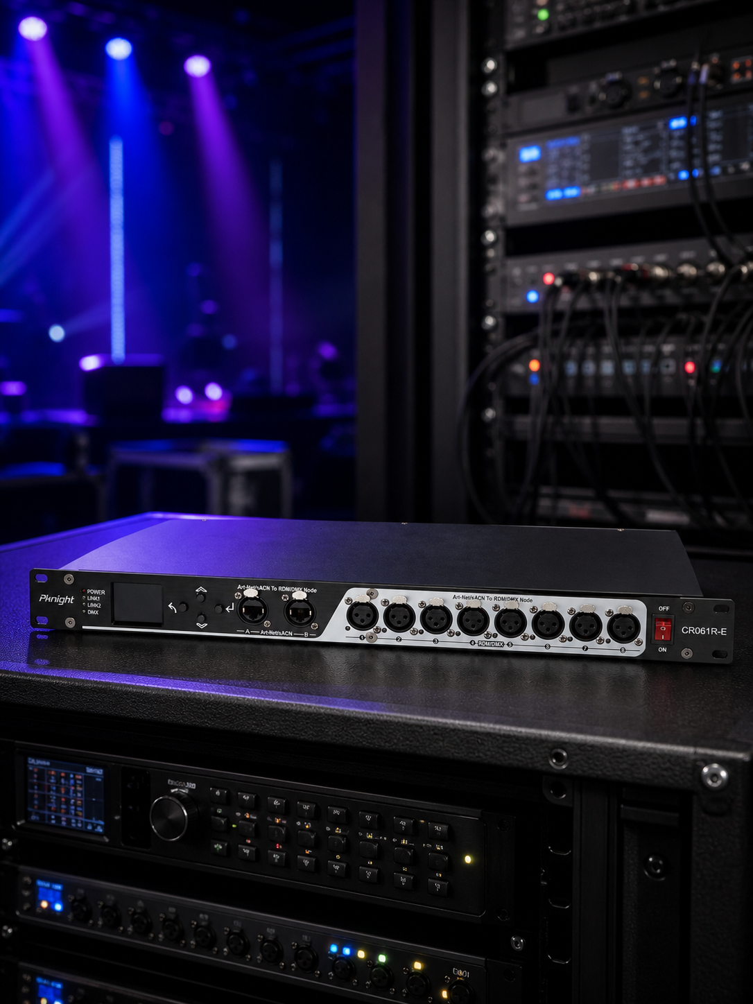 PKnight CR061R-E Art-Net/sACN to DMX512/RDM8-Port Node|Ethernet Lighting Controller|8DMXOutputs|RDM Remote Management