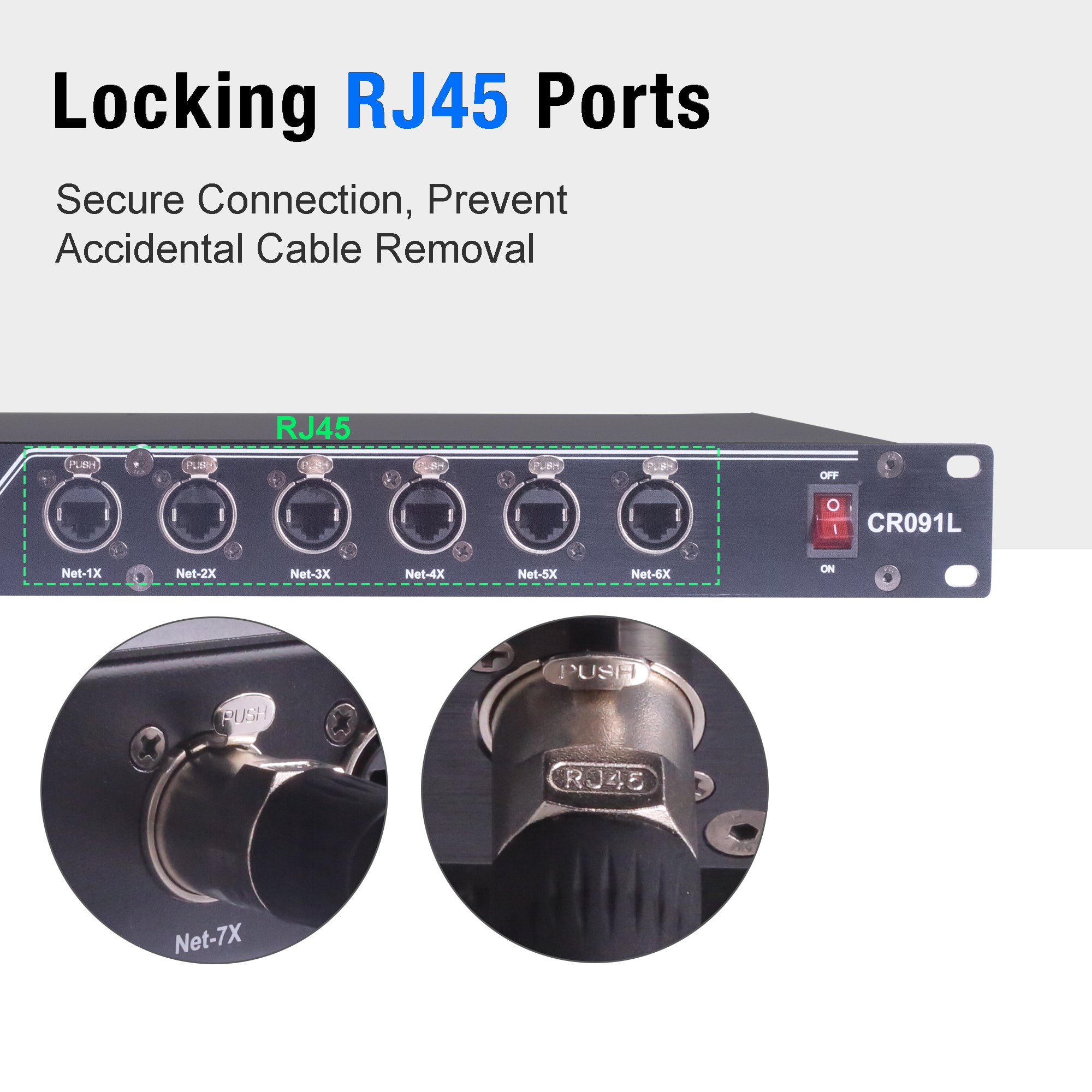 Pknight Gigabit Fiber Ethernet Switch , 12 Port Hybrid , 4 SFP + 8 RJ45 . Industrial Rackmount Network Hub for Stage Lighting CR091L