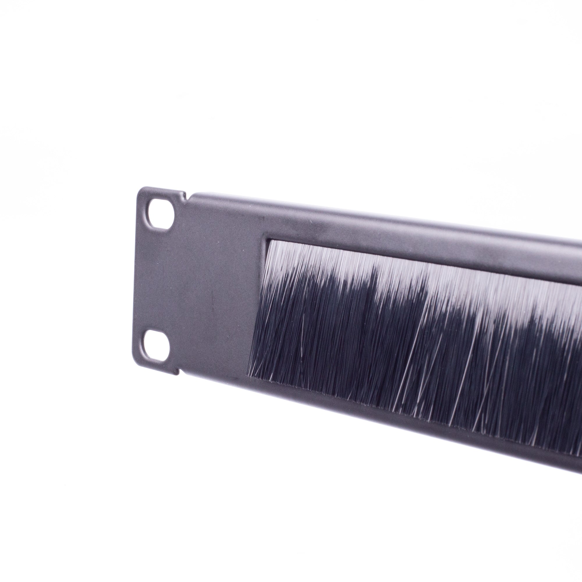 PKnight 1U Rack Brush Panel, 19 Inch Cable Pass-Through Blank Panel with Brush Strip, Black Metal Rack Cable Management Panel for Server, Network, Audio and AV Cabinets