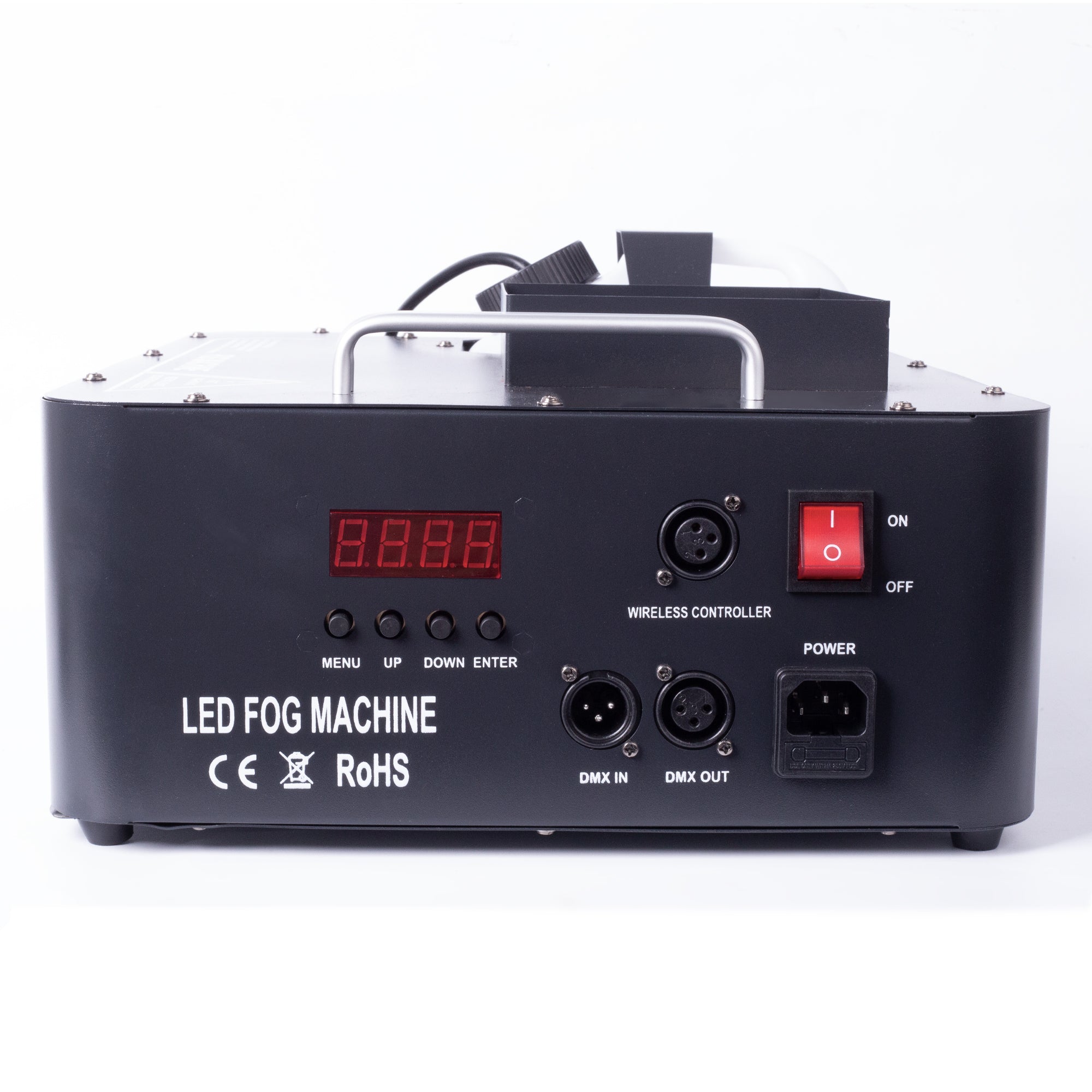 1500W Vertical Fog Machine with RGB LED Lights, DMX LCD DJ Stage Fogger for Party, Club, Wedding, Fog Fluid Not Included