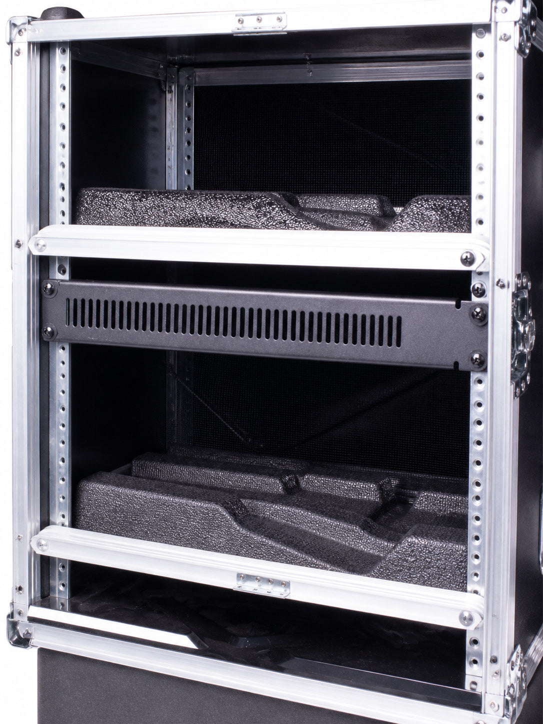 PKnight 1U 19 Inch Vented Rack Panel, Black Metal Slotted Blank Spacer for Server, Network, Audio, Lighting and AV Cabinets