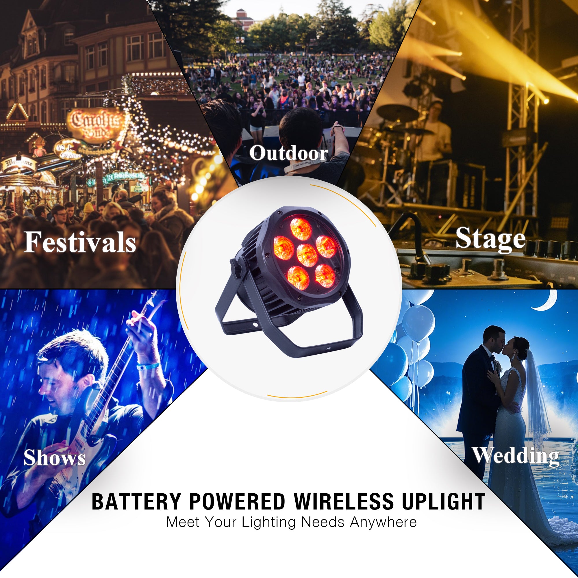 Pknight Battery Powered LED Wash Bar Light, 12×18W RGBWA+UV Wireless DMX512 Uplight, IP65 Waterproof Rechargeable Stage Wall Washer, WiFi APP Control for DJ, Wedding, Party, Event & Outdoor Lighting